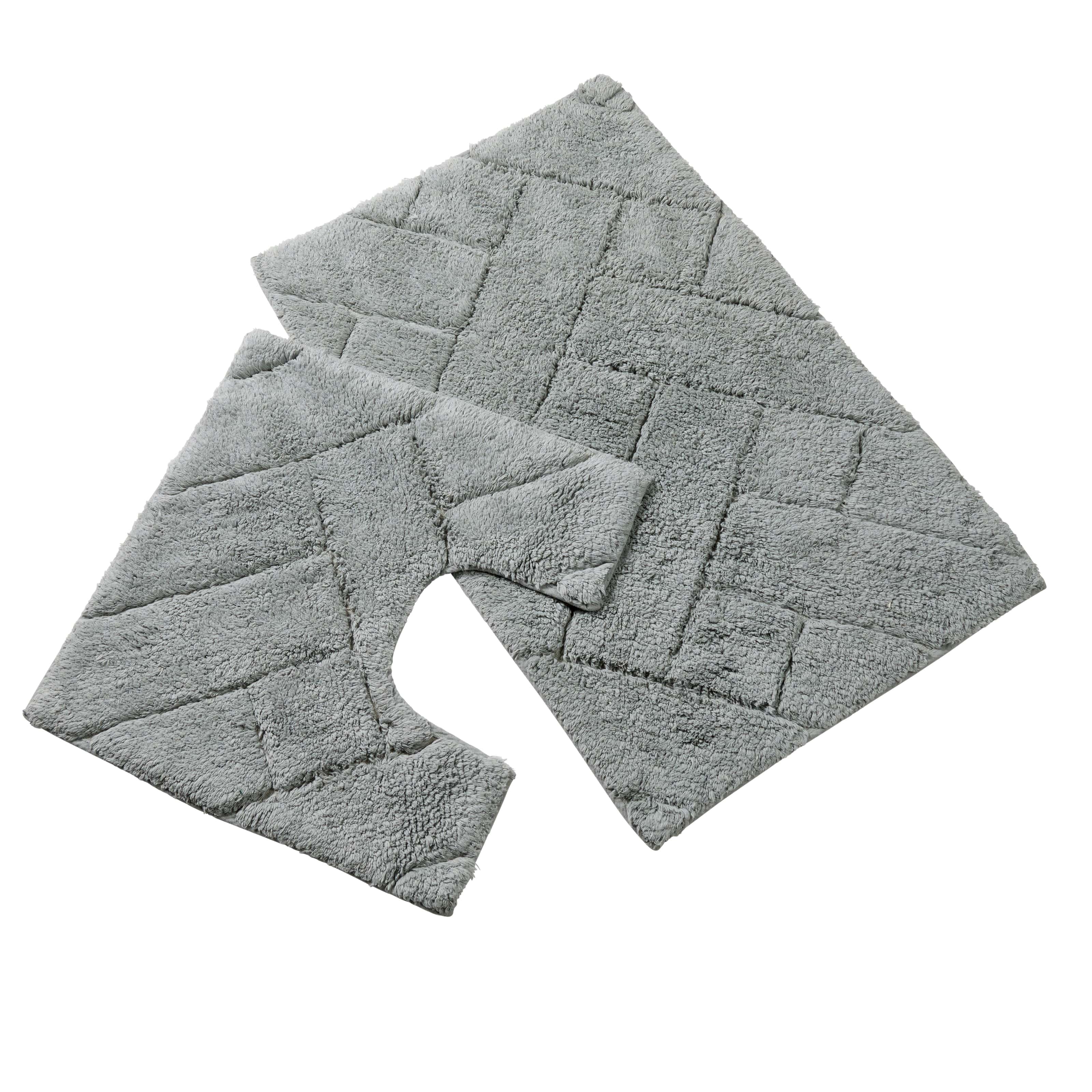 OLIVIA ROCCO Bali Bath Mat and Pedestal Set – 100% Cotton Absorbent Mats