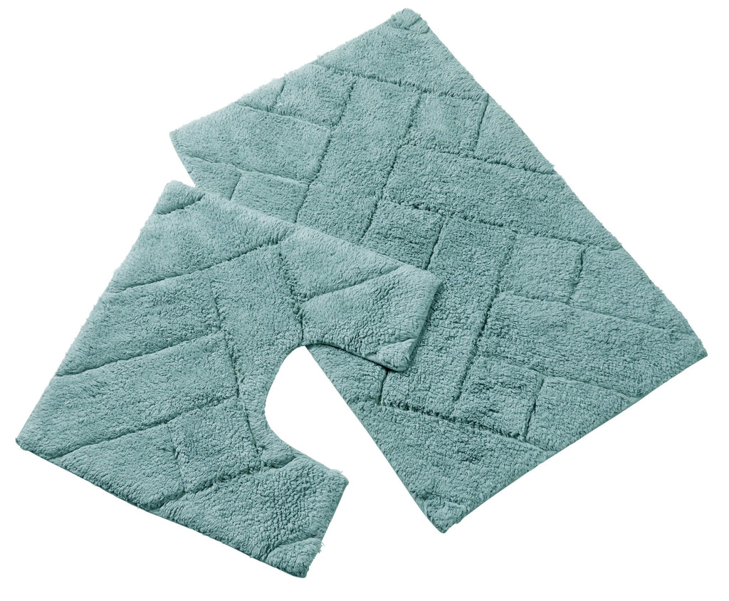 OLIVIA ROCCO Bali Bath Mat and Pedestal Set – 100% Cotton Absorbent Mats