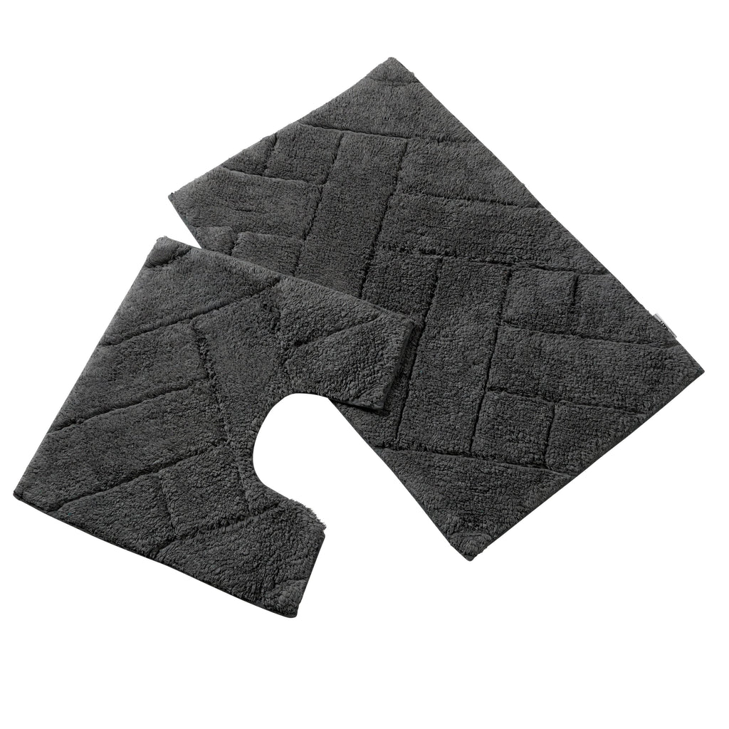 OLIVIA ROCCO Bali Bath Mat and Pedestal Set – 100% Cotton Absorbent Mats