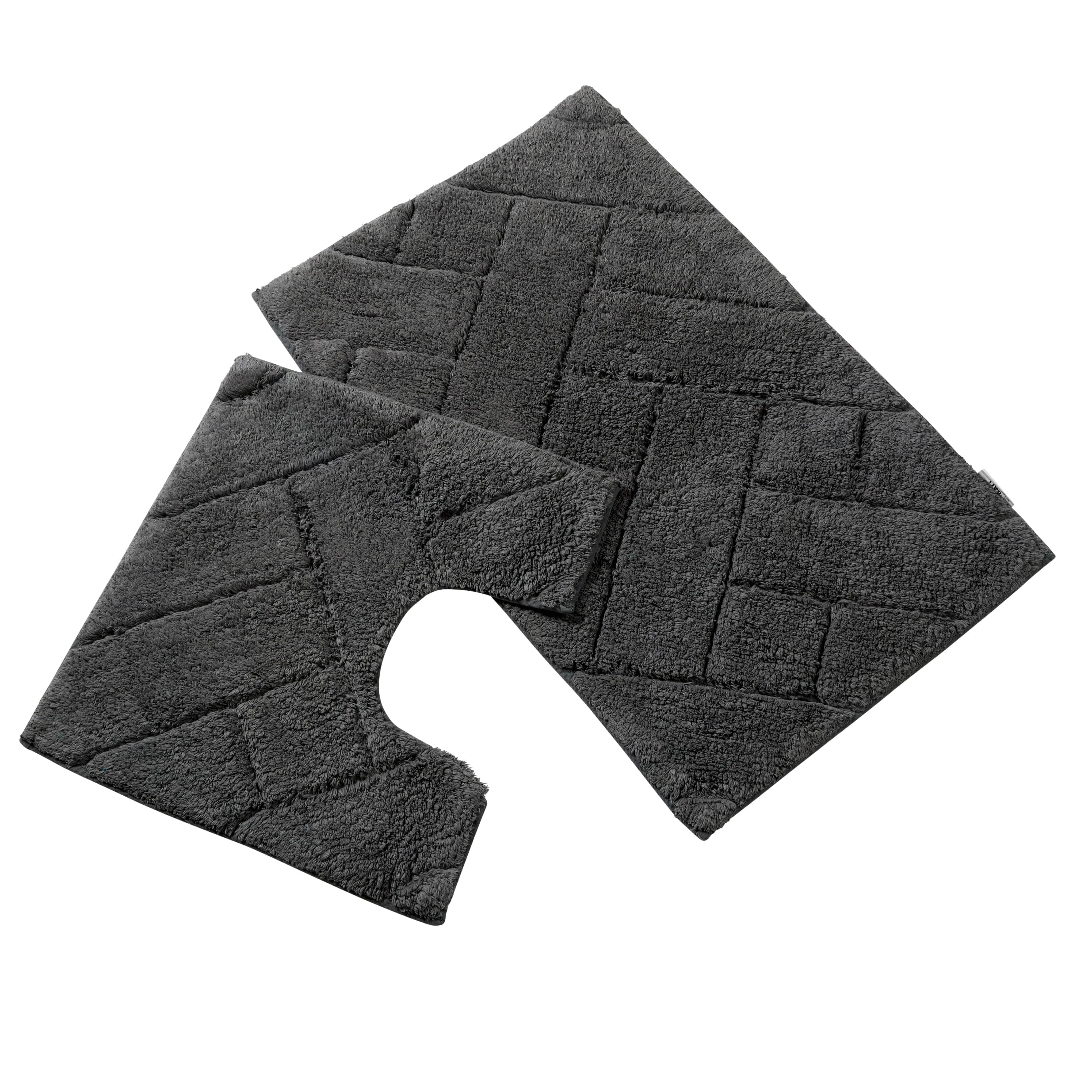 OLIVIA ROCCO Bali Bath Mat and Pedestal Set – 100% Cotton Absorbent Mats
