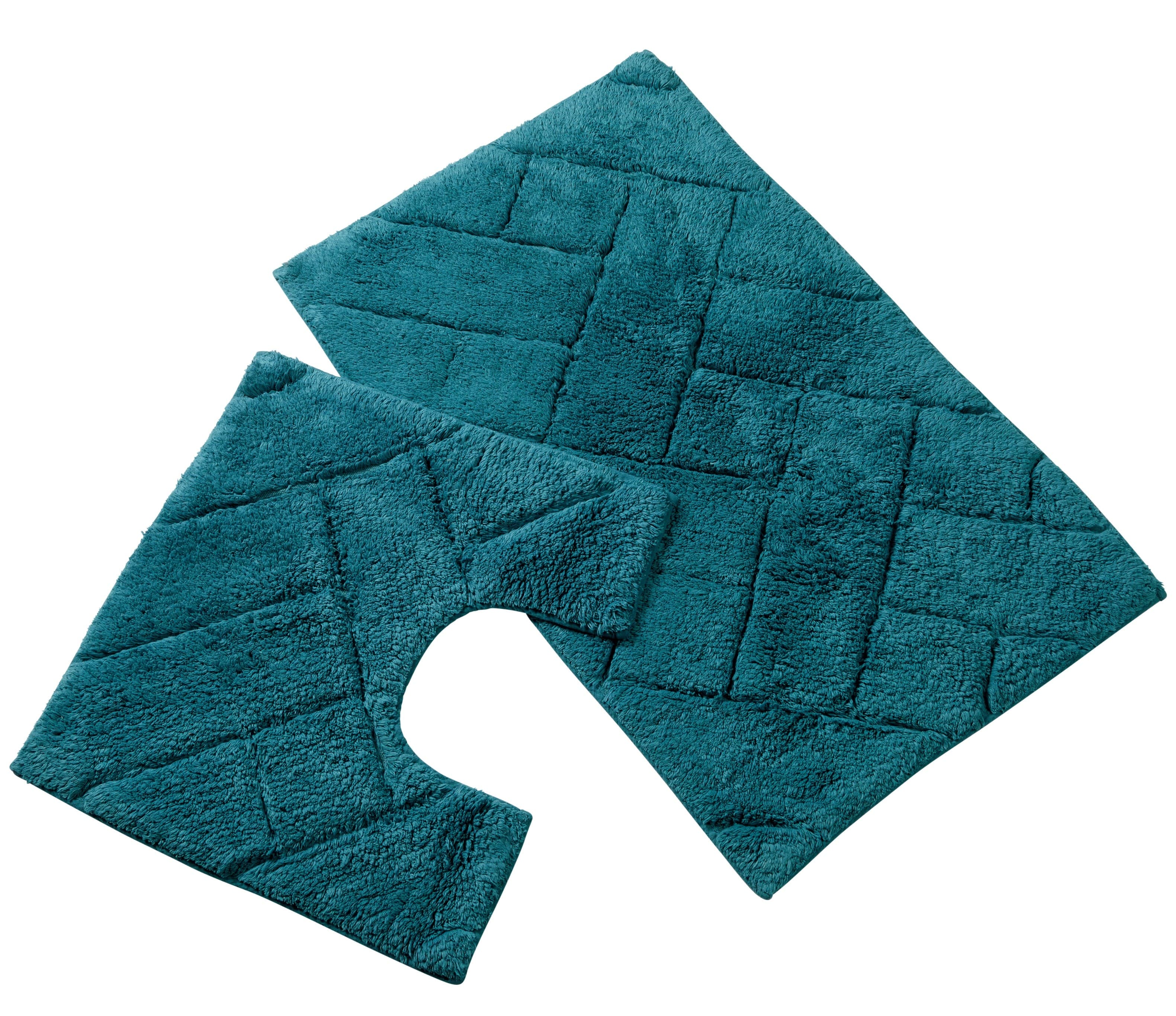 OLIVIA ROCCO Bali Bath Mat and Pedestal Set – 100% Cotton Absorbent Mats