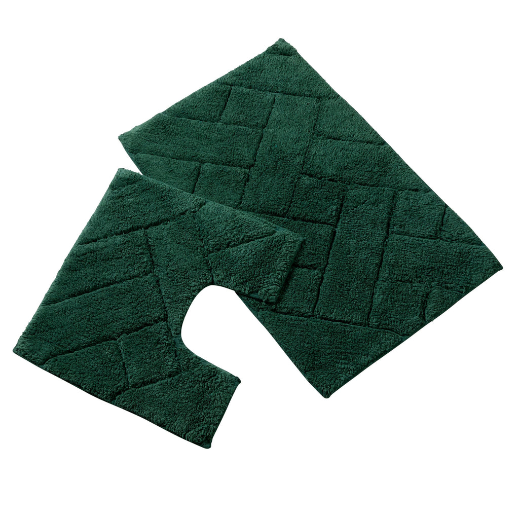 OLIVIA ROCCO Bali Bath Mat and Pedestal Set – 100% Cotton Absorbent Mats
