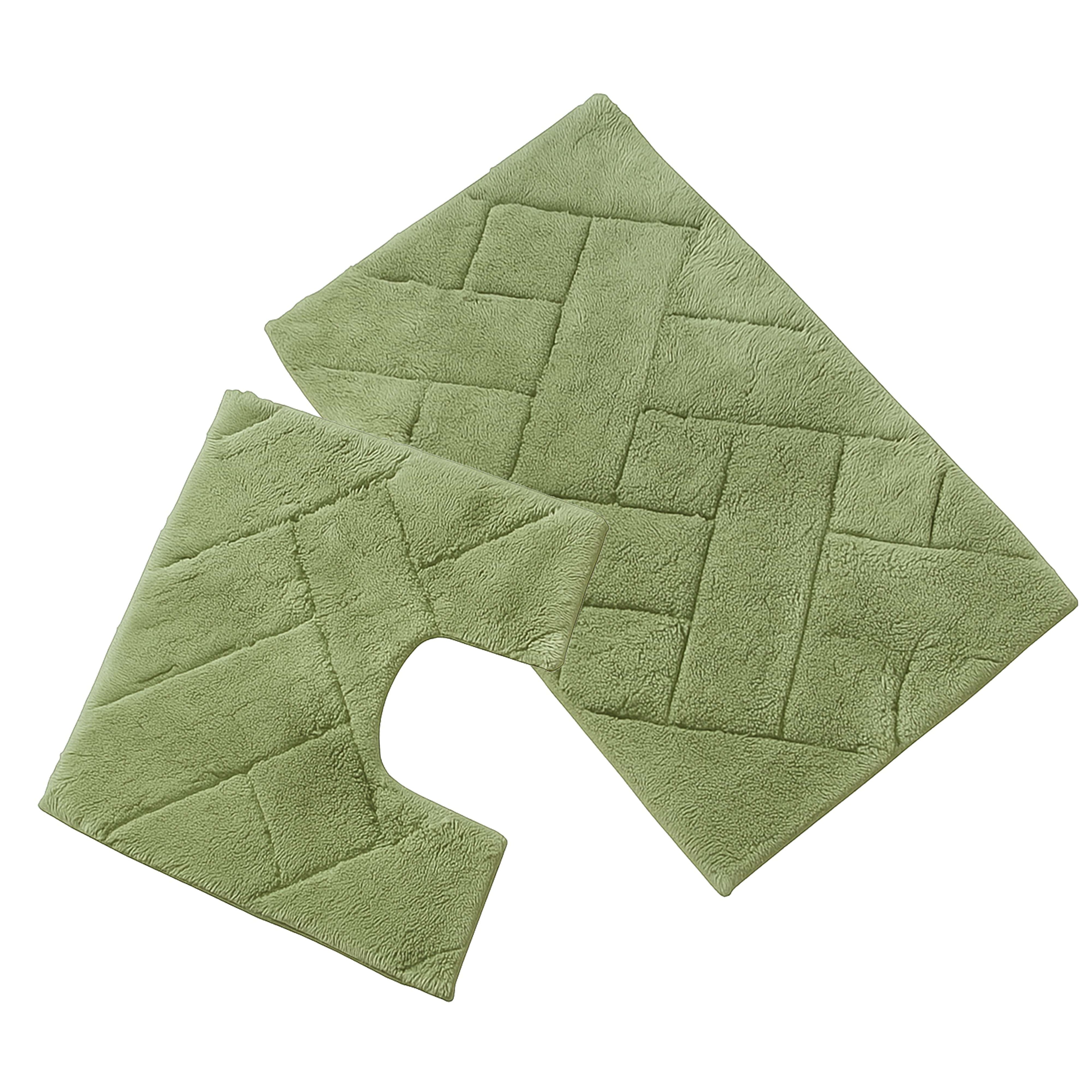 OLIVIA ROCCO Bali Bath Mat and Pedestal Set – 100% Cotton Absorbent Mats