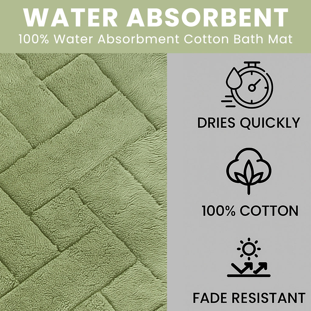 OLIVIA ROCCO Bali Bath Mat and Pedestal Set – 100% Cotton Absorbent Mats