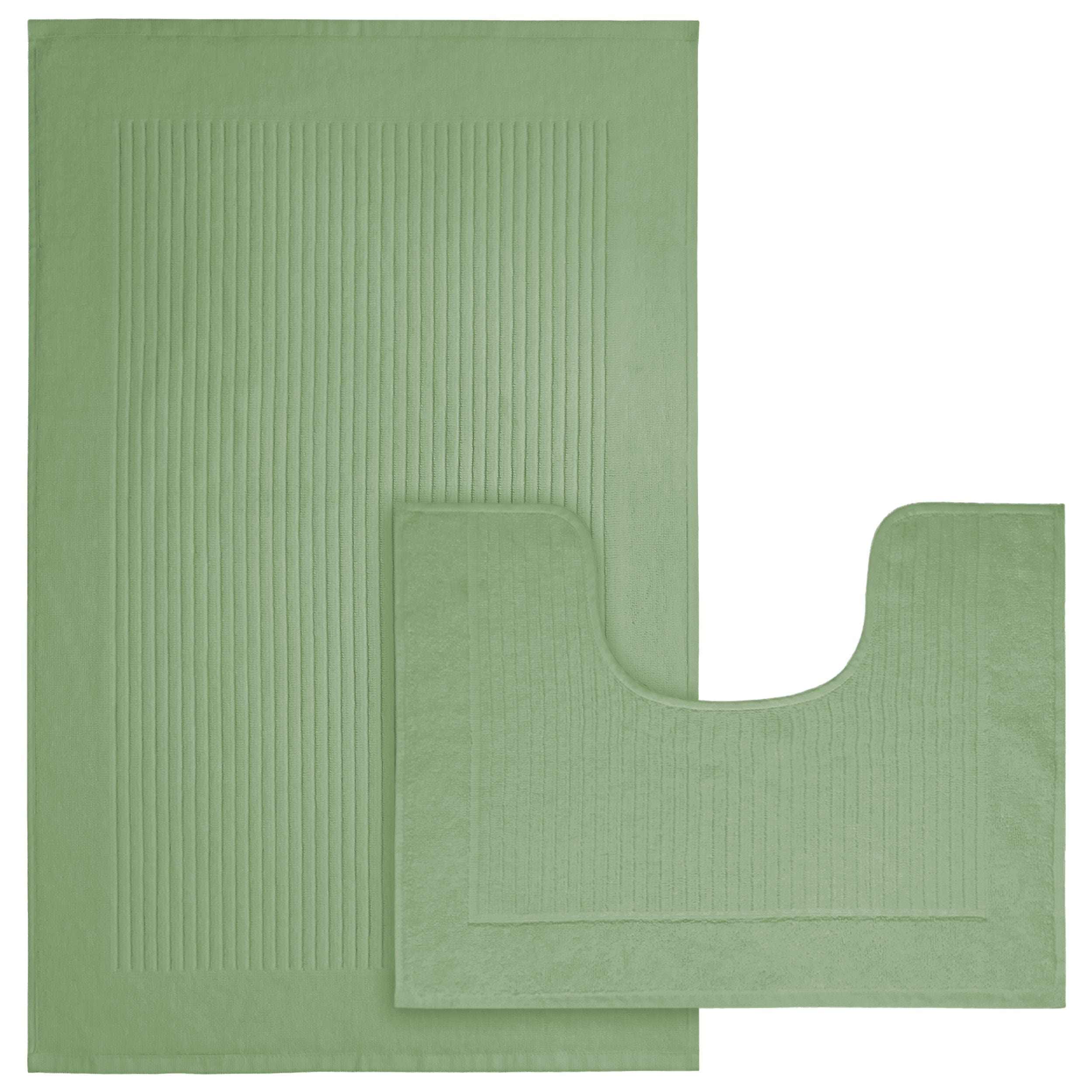 OLIVIA ROCCO Monaco 2 Piece Bath Mat Set – 100% Cotton Non-Slip Absorbent