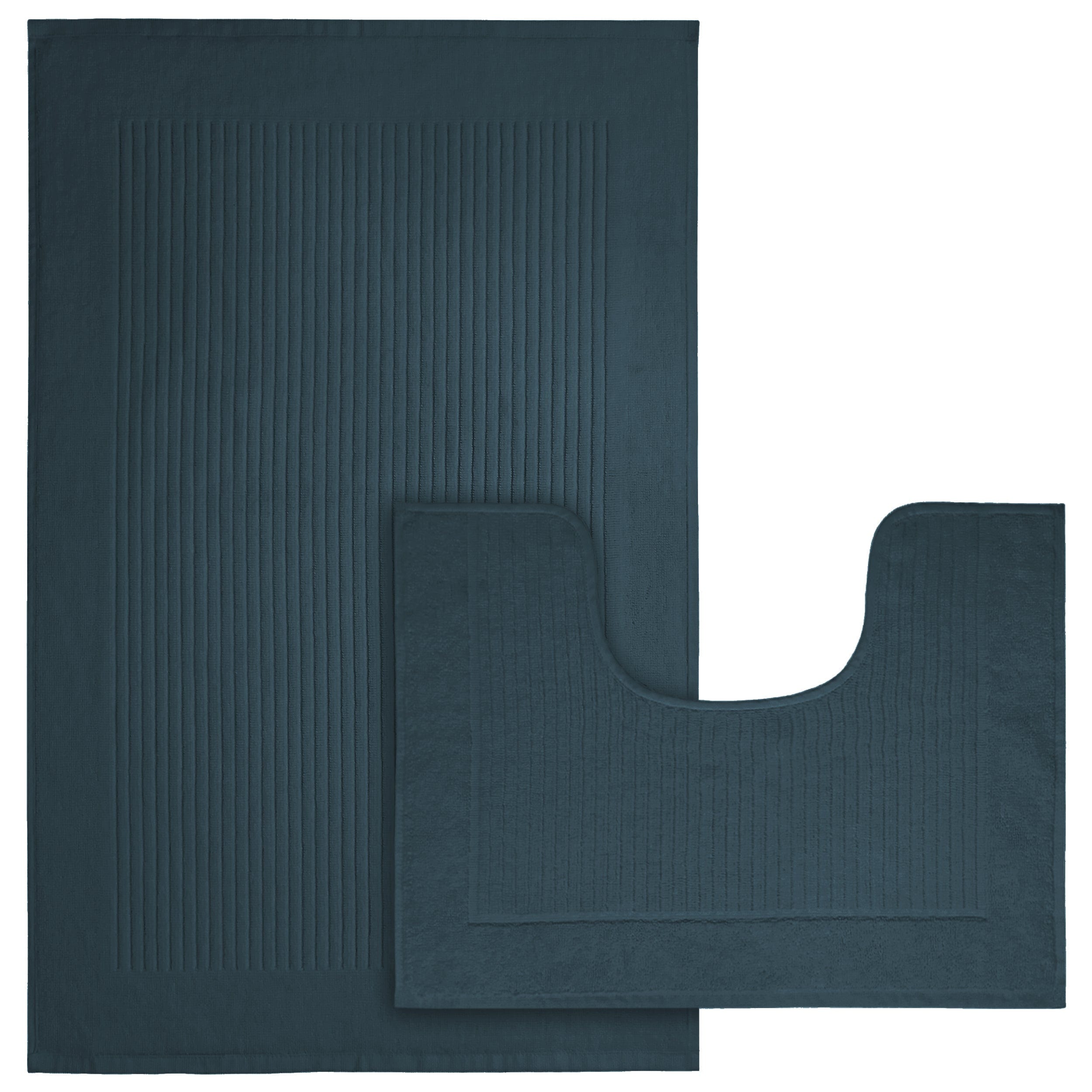 OLIVIA ROCCO Monaco 2 Piece Bath Mat Set – 100% Cotton Non-Slip Absorbent