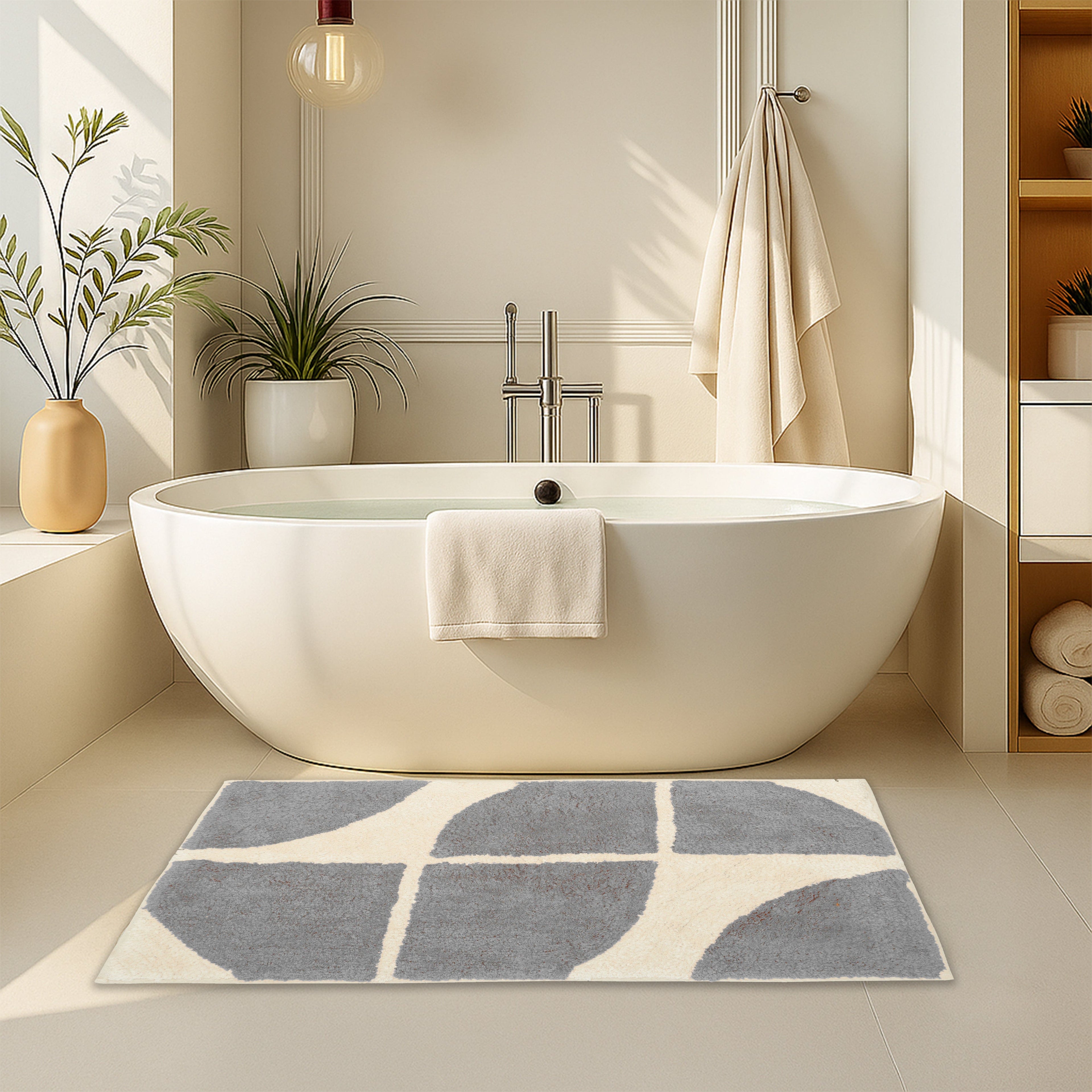 Olivia Rocco Stockholm Bath Mat – Non-Slip Soft Cotton Blend, 60x80cm