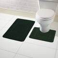 OLIVIA ROCCO 2 Piece Bath Mat and Pedestal Set – Non-Slip Emerald Green