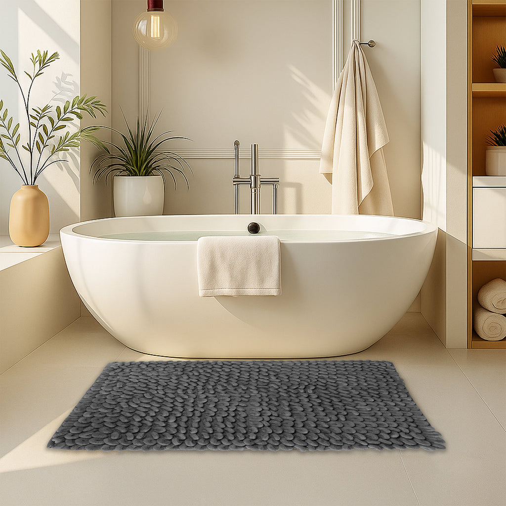 OLIVIA ROCCO Jumbo Loop Bath Mat – Non Slip Absorbent Plush Cotton Rug