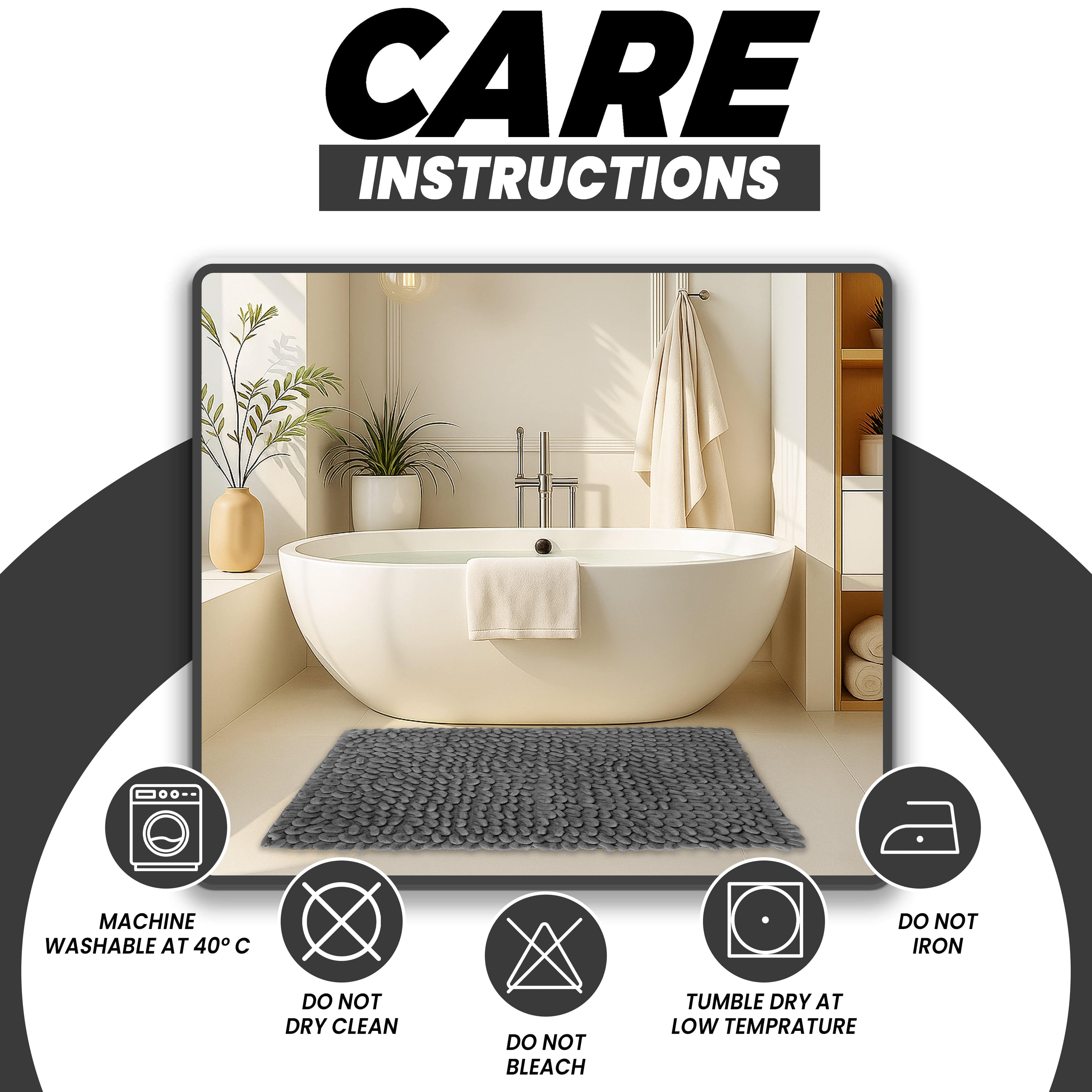 OLIVIA ROCCO Jumbo Loop Bath Mat – Non Slip Absorbent Plush Cotton Rug