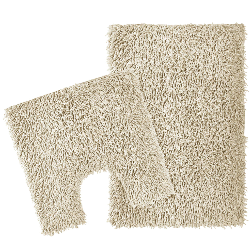 OLIVIA ROCCO Como 2-Piece Cotton Bath Mat and Pedestal Set – Natural