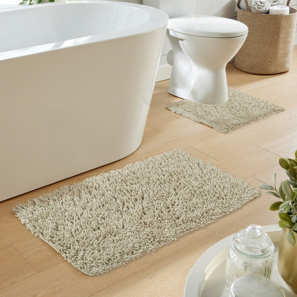 OLIVIA ROCCO Como 2-Piece Cotton Bath Mat and Pedestal Set – Natural