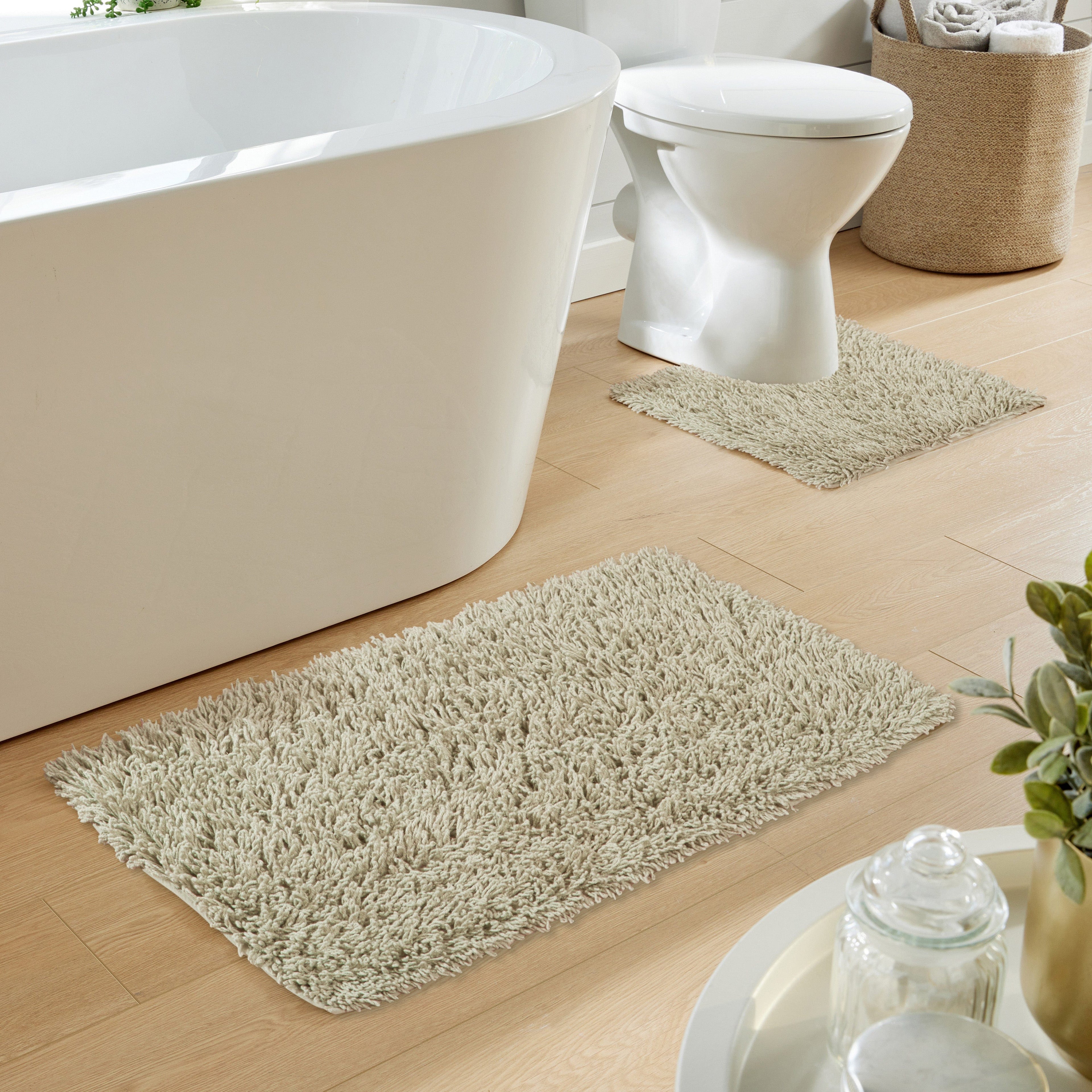 OLIVIA ROCCO Como 2-Piece Cotton Bath Mat and Pedestal Set – Natural