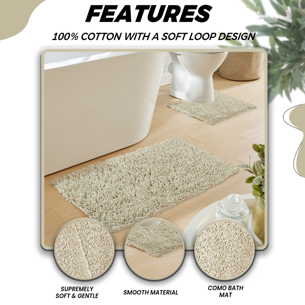OLIVIA ROCCO Como 2-Piece Cotton Bath Mat and Pedestal Set – Natural