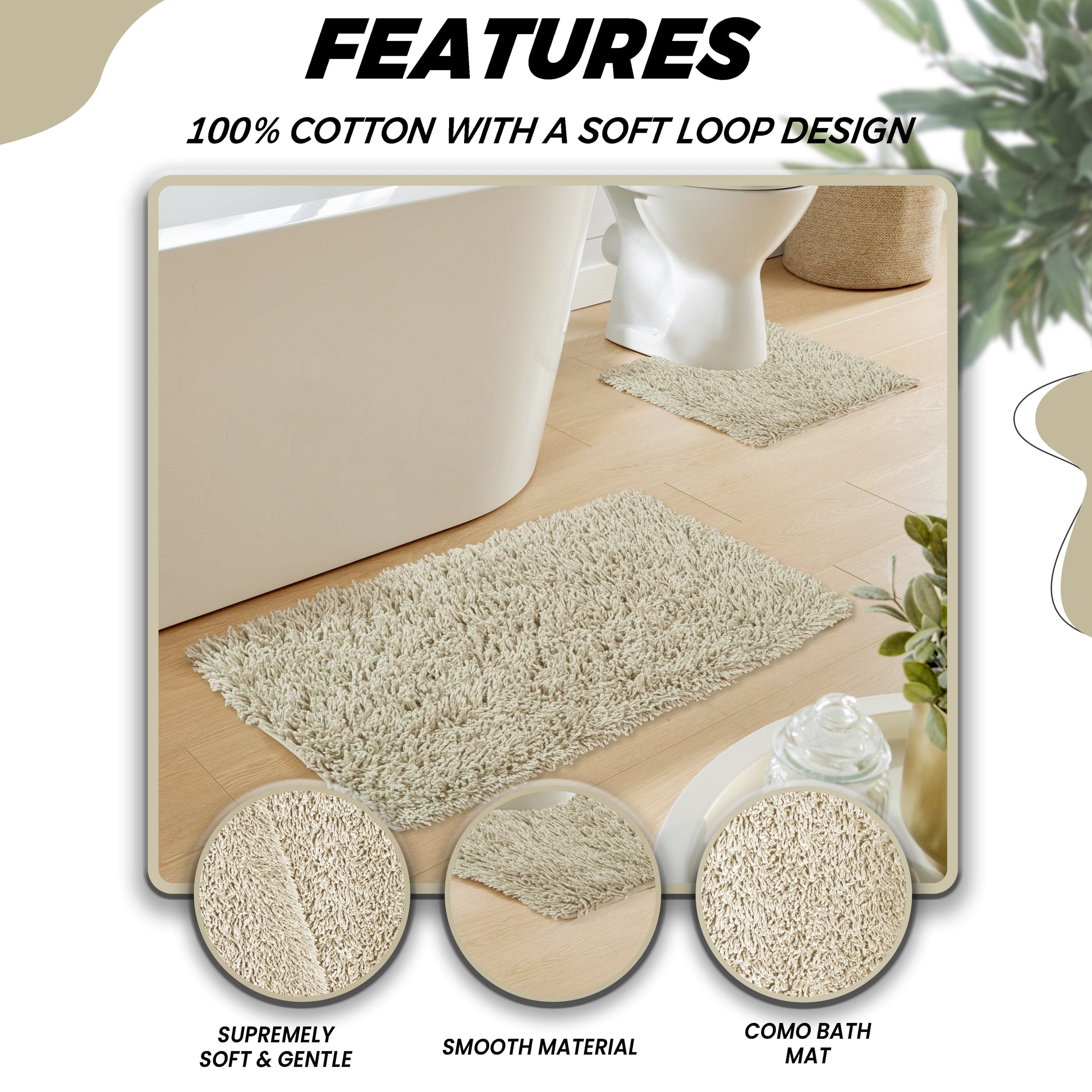 OLIVIA ROCCO Como 2-Piece Cotton Bath Mat and Pedestal Set – Natural