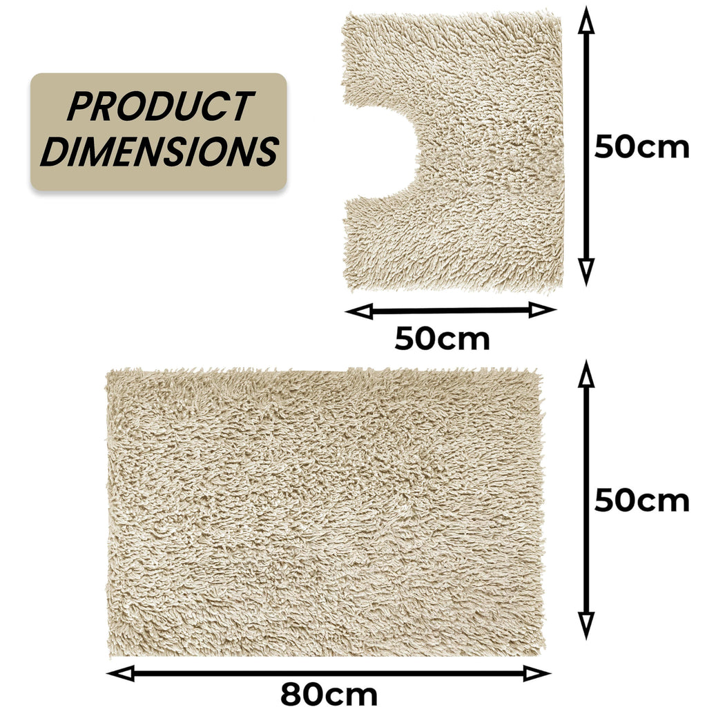 OLIVIA ROCCO Como 2-Piece Cotton Bath Mat and Pedestal Set – Natural