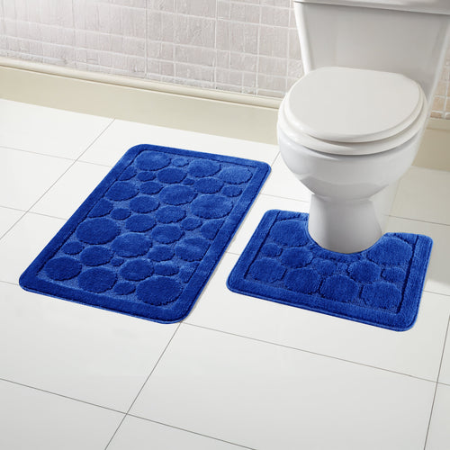 OLIVIA ROCCO Cali Bubbles 2 Piece Non-Slip Bath Mat and Pedestal Set