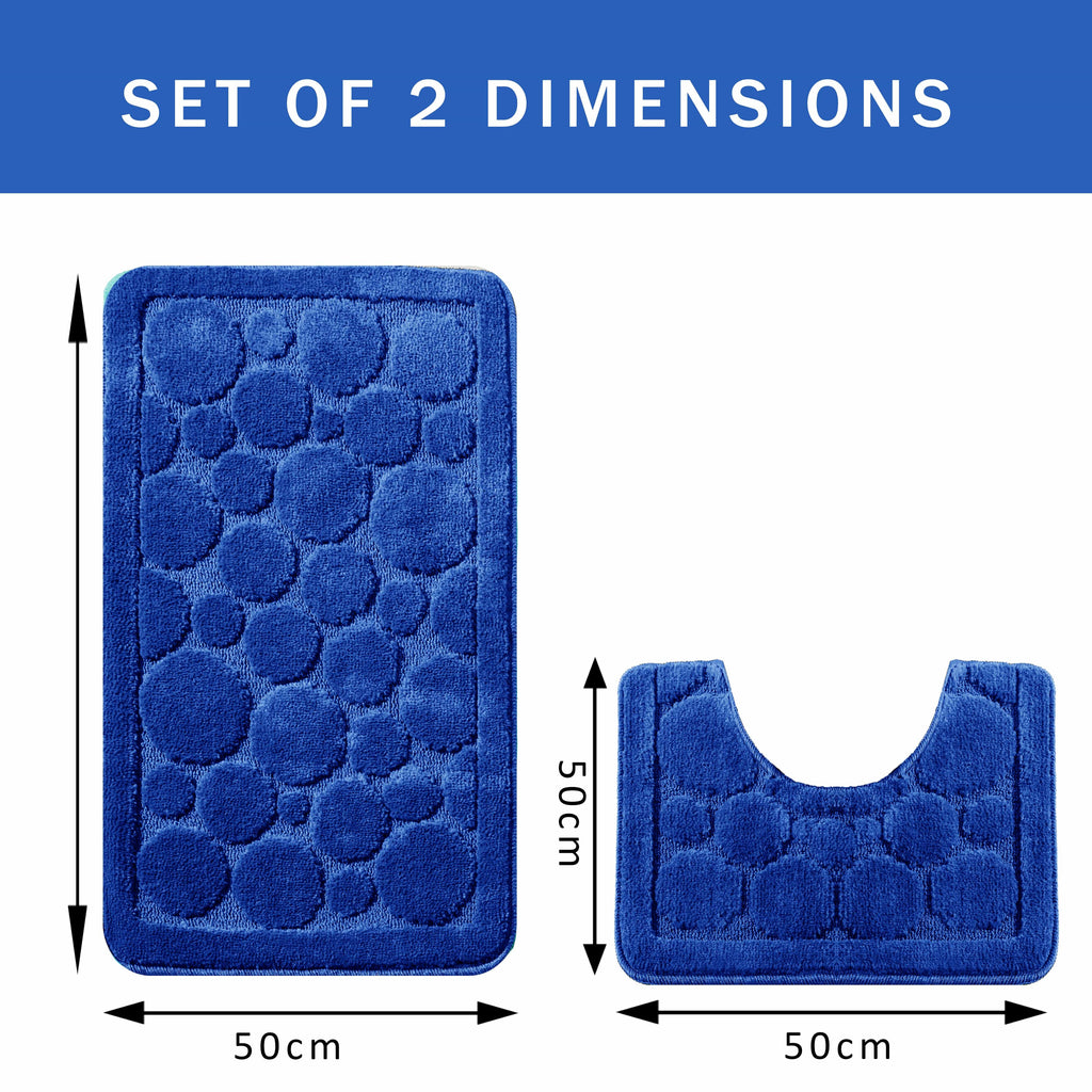 OLIVIA ROCCO Cali Bubbles 2 Piece Non-Slip Bath Mat and Pedestal Set