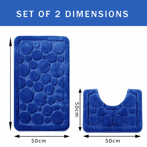 OLIVIA ROCCO Cali Bubbles 2 Piece Non-Slip Bath Mat and Pedestal Set