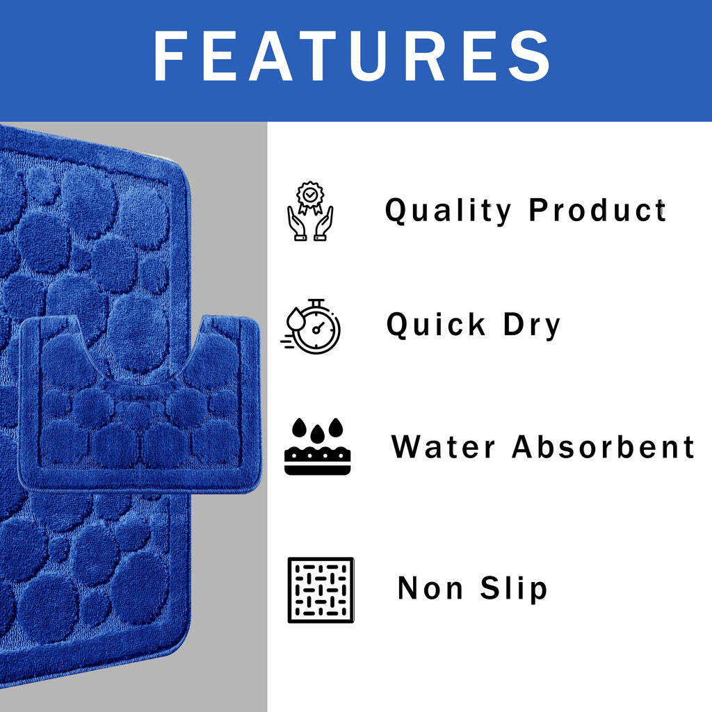 OLIVIA ROCCO Cali Bubbles 2 Piece Non-Slip Bath Mat and Pedestal Set