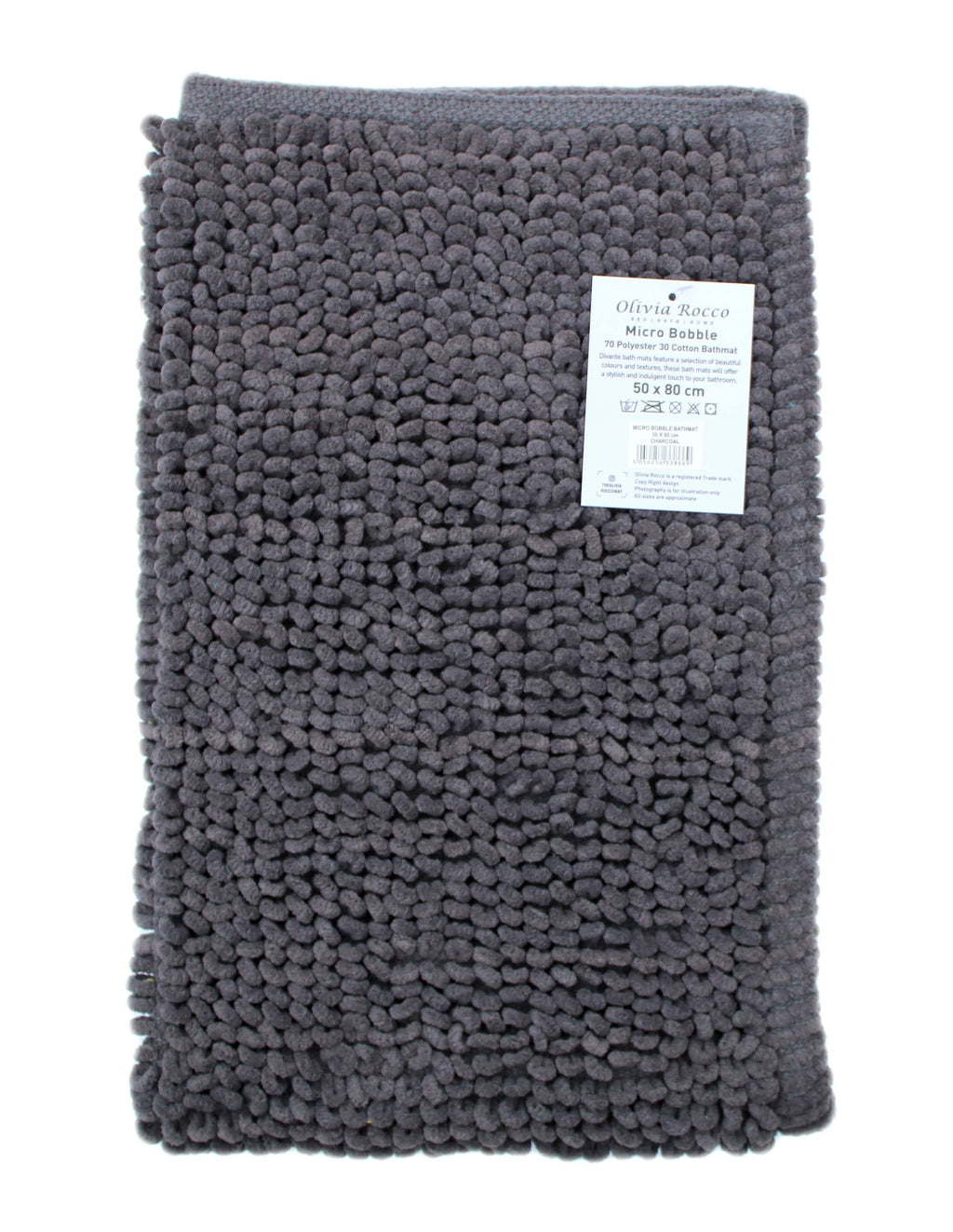 OLIVIA ROCCO Pebbles Bath Mat – Hand Woven Cotton Non-Slip Rug, 50x80cm