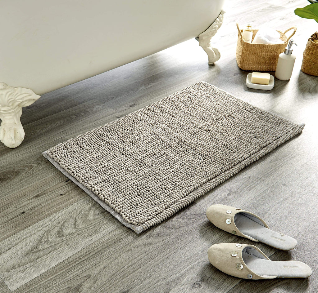 OLIVIA ROCCO Pebbles Bath Mat – Hand Woven Cotton Non-Slip Rug, 50x80cm