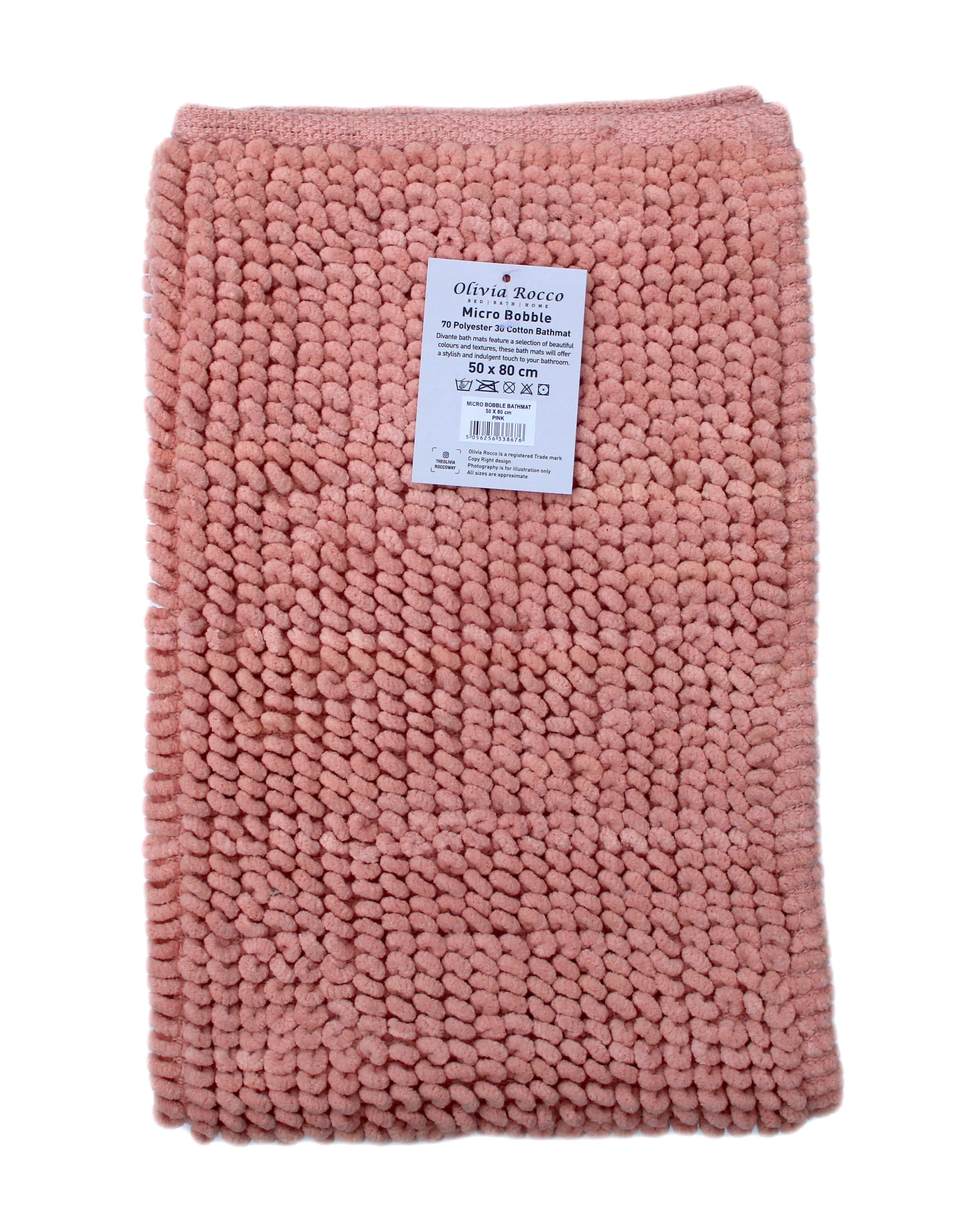 OLIVIA ROCCO Pebbles Bath Mat – Hand Woven Cotton Non-Slip Rug, 50x80cm
