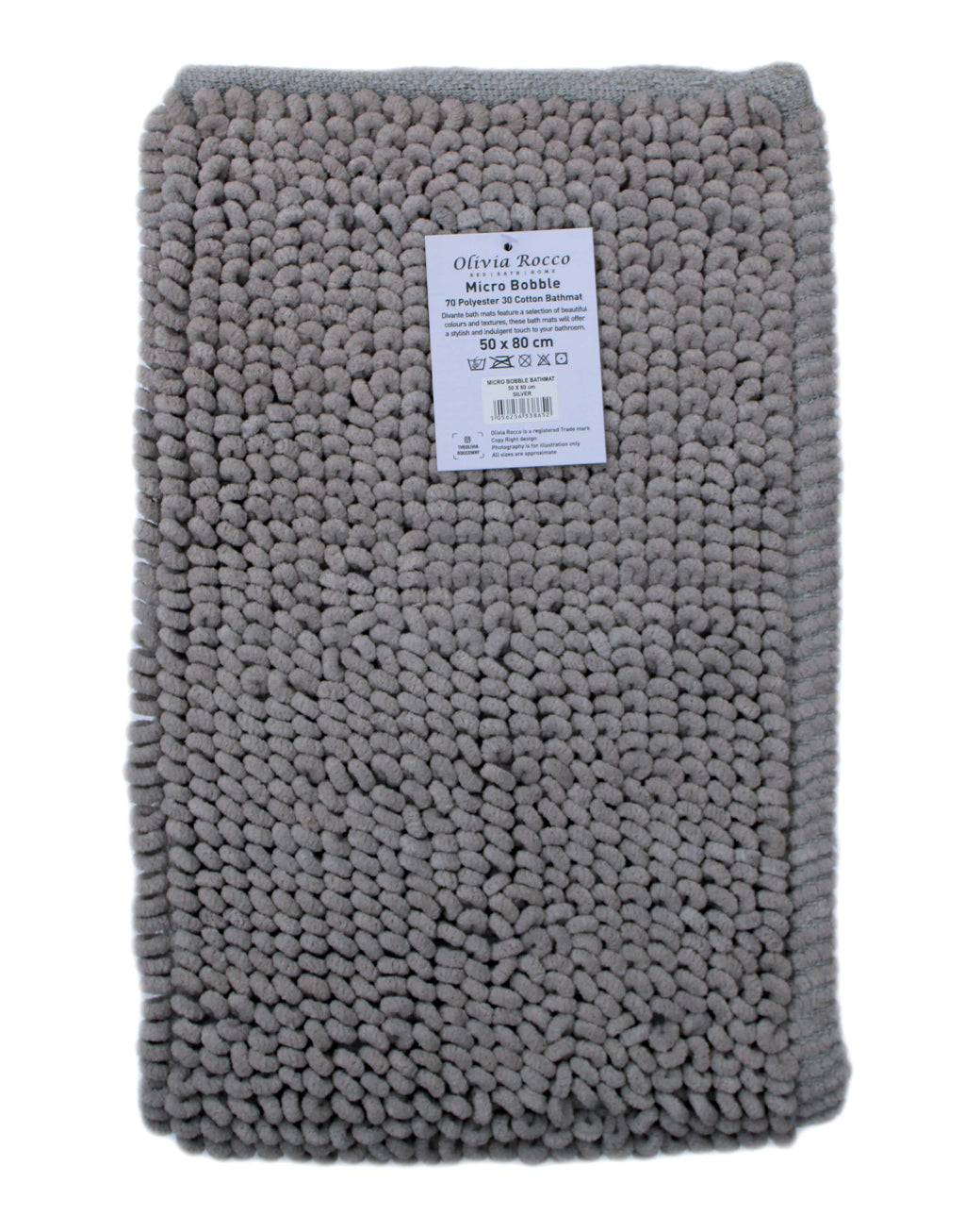 OLIVIA ROCCO Pebbles Bath Mat – Hand Woven Cotton Non-Slip Rug, 50x80cm