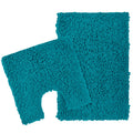 OLIVIA ROCCO Como 2 Piece Teal Bath Mat Set – Non-Slip Absorbent Cotton
