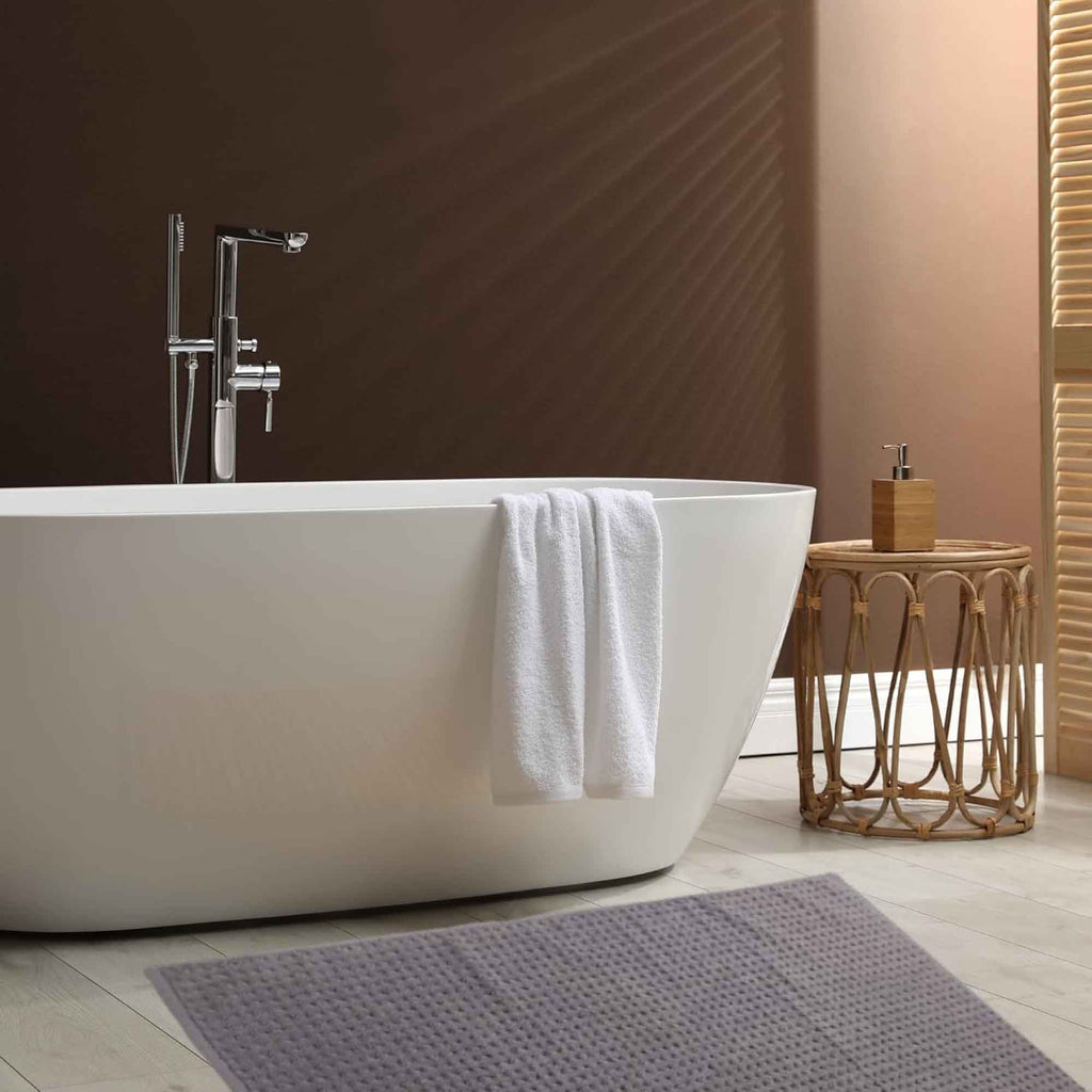 OLIVIA ROCCO Cotton Bathmats – Pack of 3 Non-Slip Absorbent Bathroom Rugs