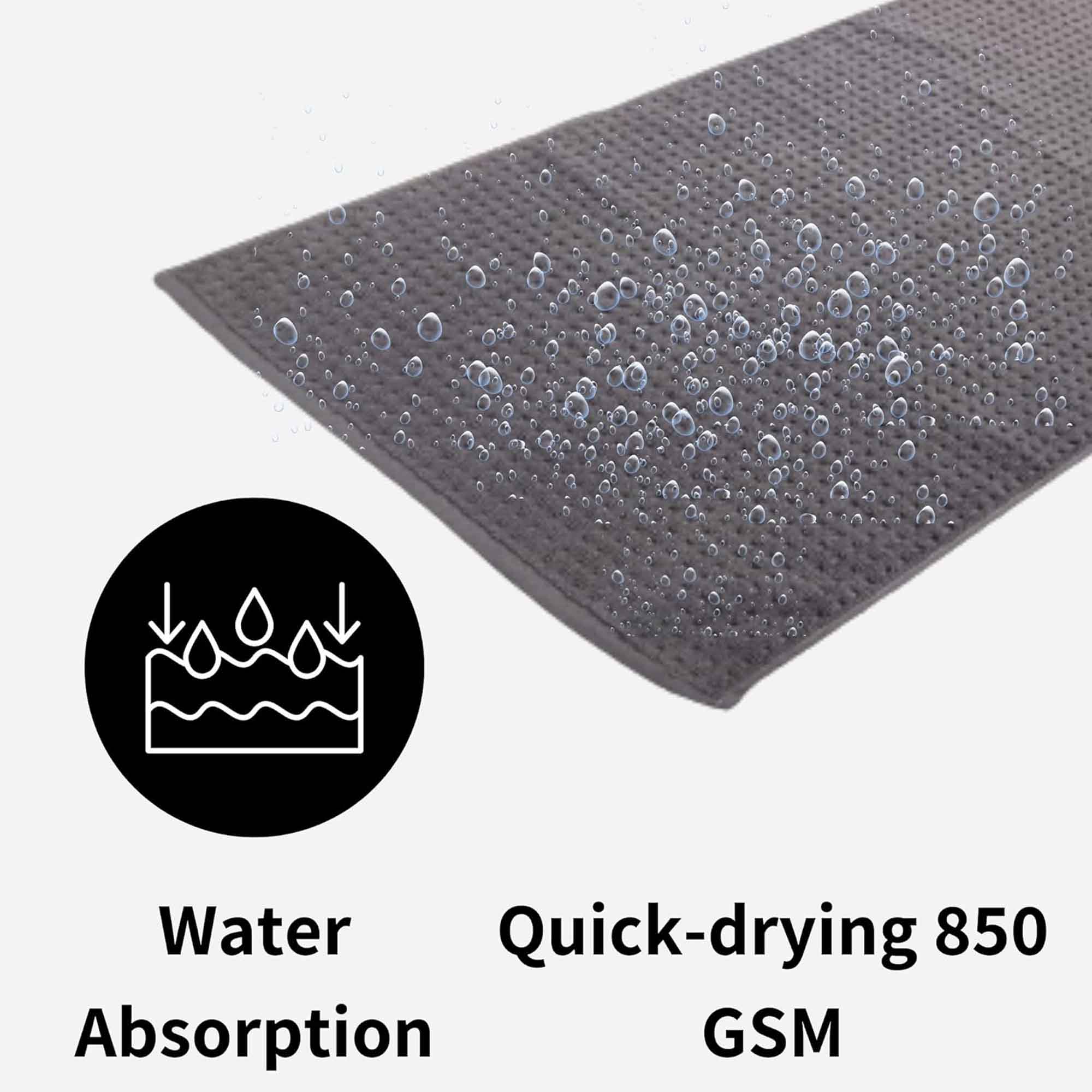 OLIVIA ROCCO Cotton Bathmats – Pack of 3 Non-Slip Absorbent Bathroom Rugs