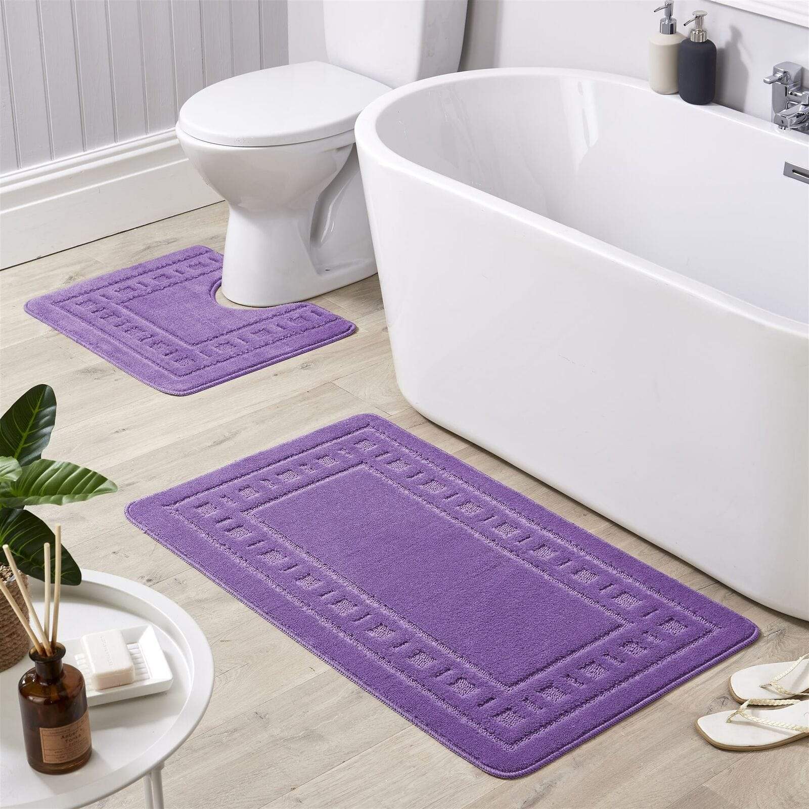 OLIVIA ROCCO Jumbo Miami Bath Mat Set – Non-Slip Ultra Absorbent 2 Piece