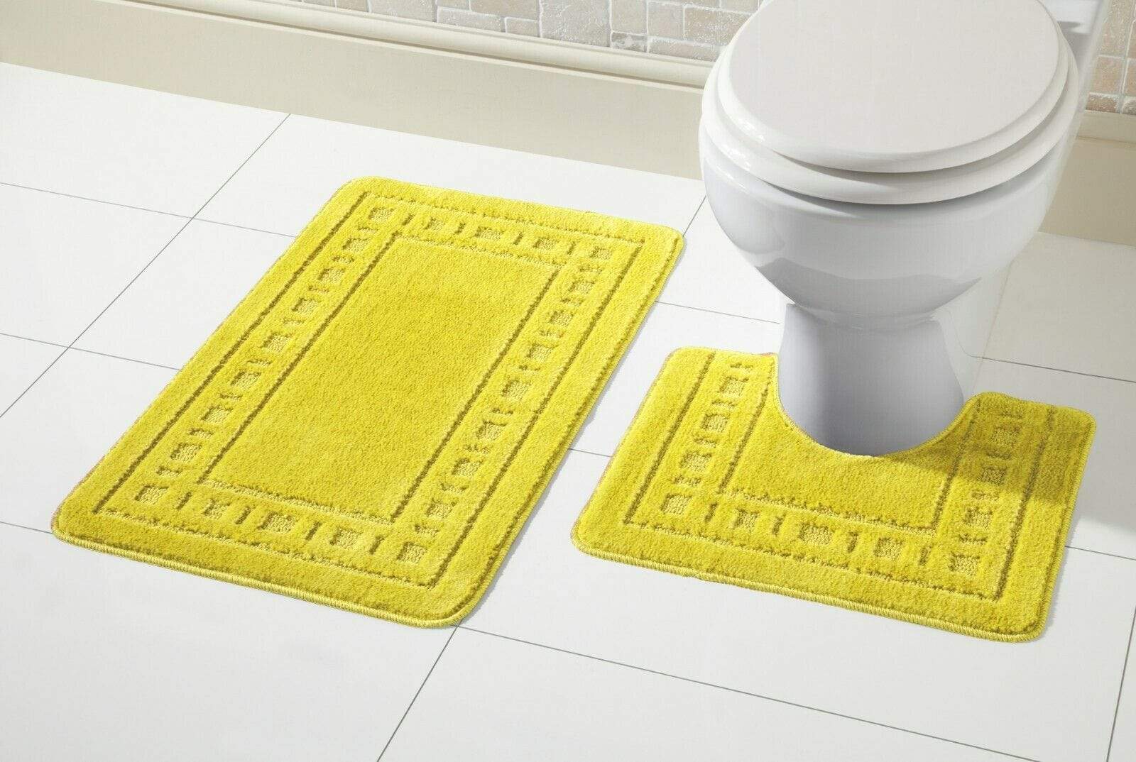 OLIVIA ROCCO Miami Bath Mat Set – Ultra Absorbent Non-Slip 2 Piece Set