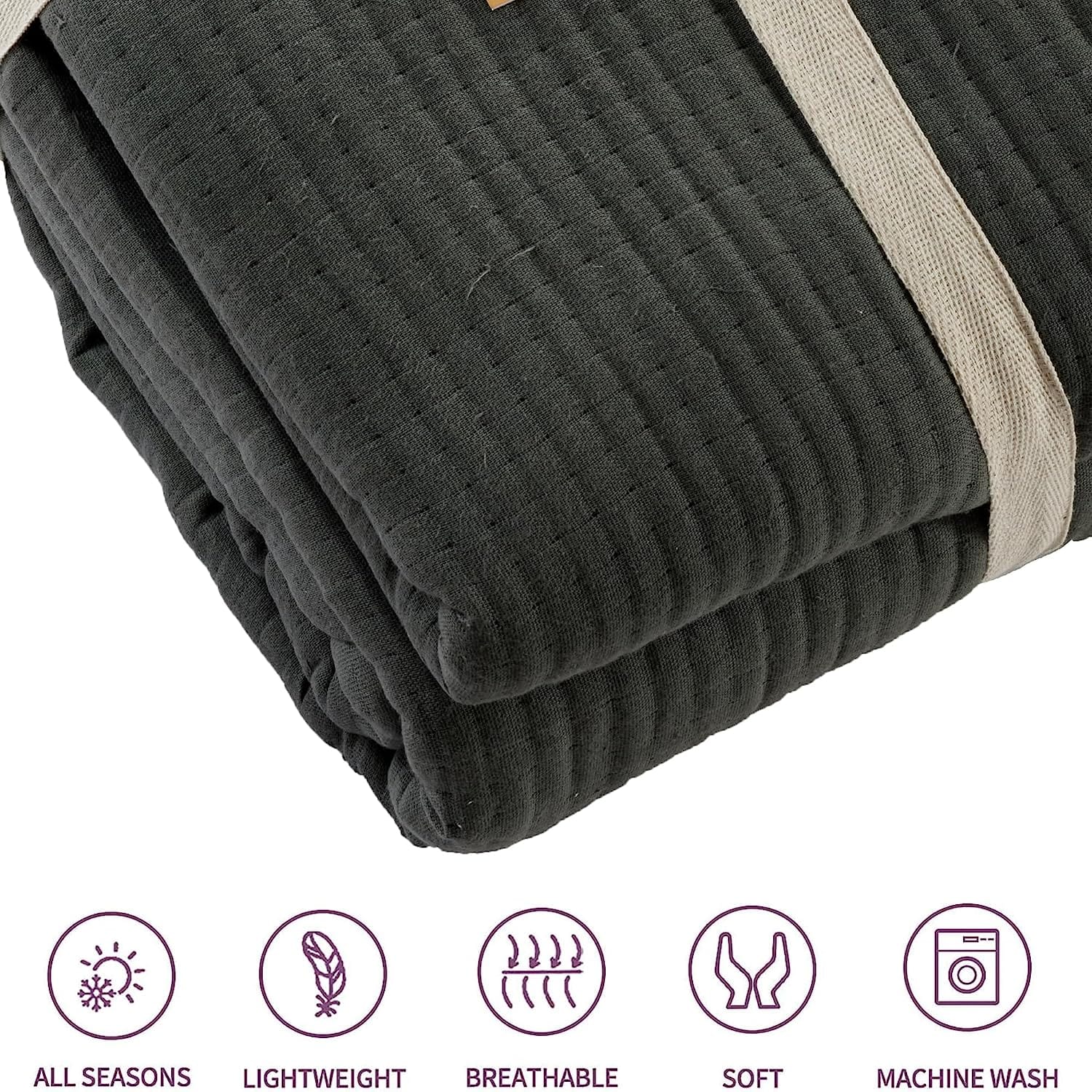 OLIVIA ROCCO Quilted Bedspread – 100% Sustainable Cotton Hotel Bedding