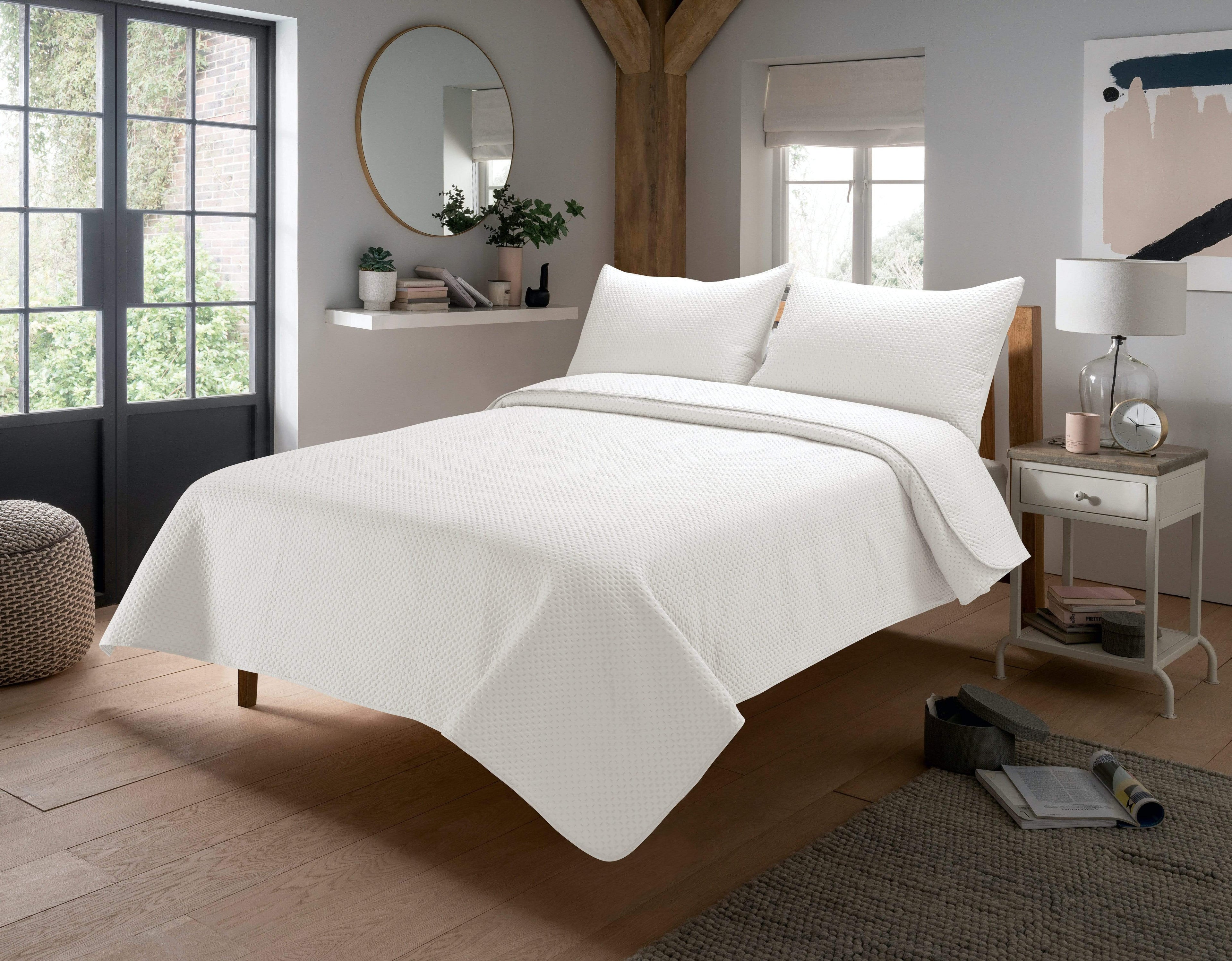 OLIVIA ROCCO Capri Luxury Embossed Bedspread Set with Quilted Throw