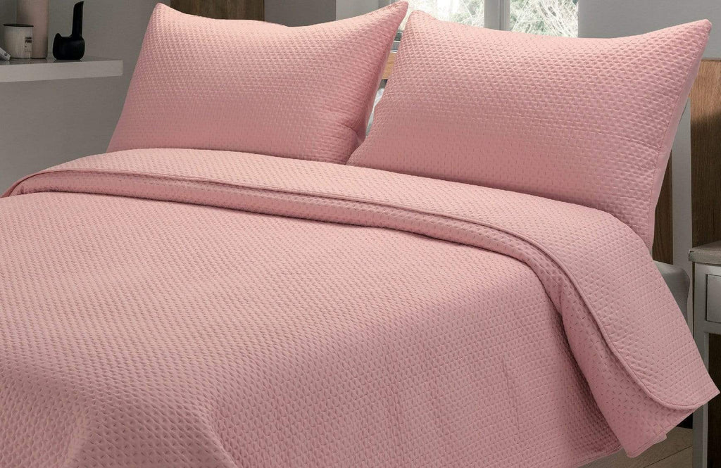 OLIVIA ROCCO Capri Luxury Embossed Bedspread Set with Quilted Throw