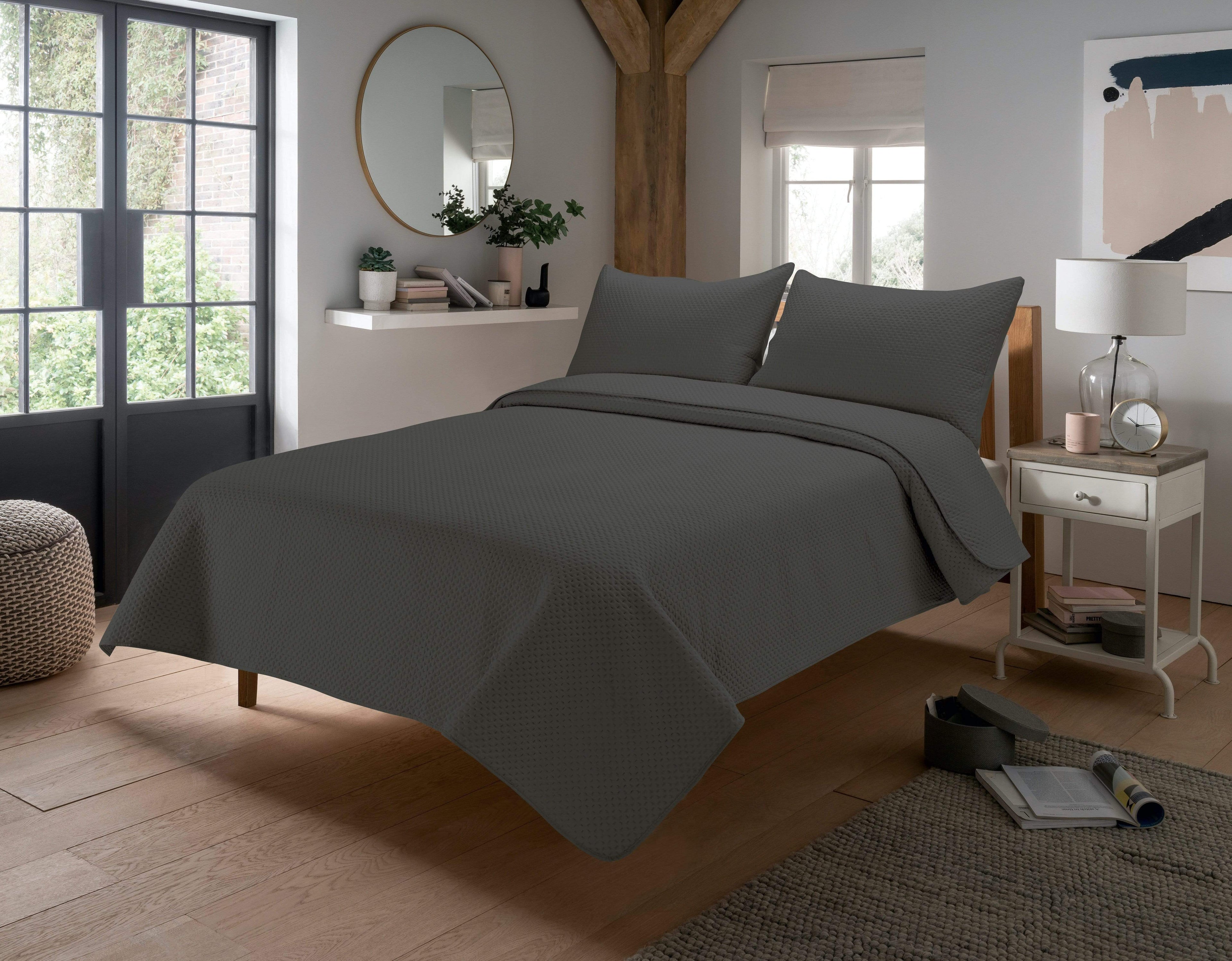 OLIVIA ROCCO Capri Luxury Embossed Bedspread Set with Quilted Throw
