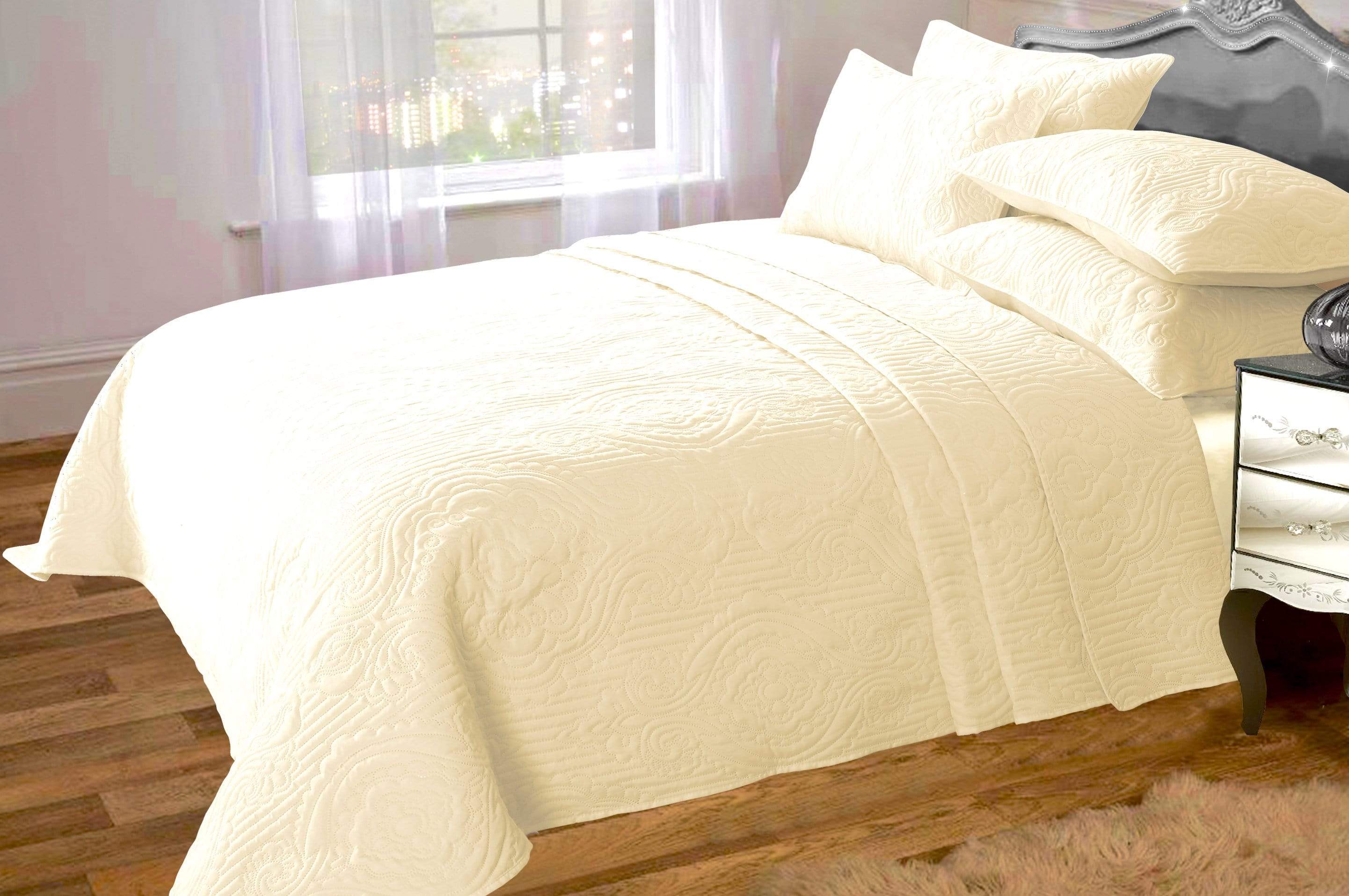 OLIVIA ROCCO Sorrento Embossed Quilted Bedspread Set – Luxury Sofa Throw