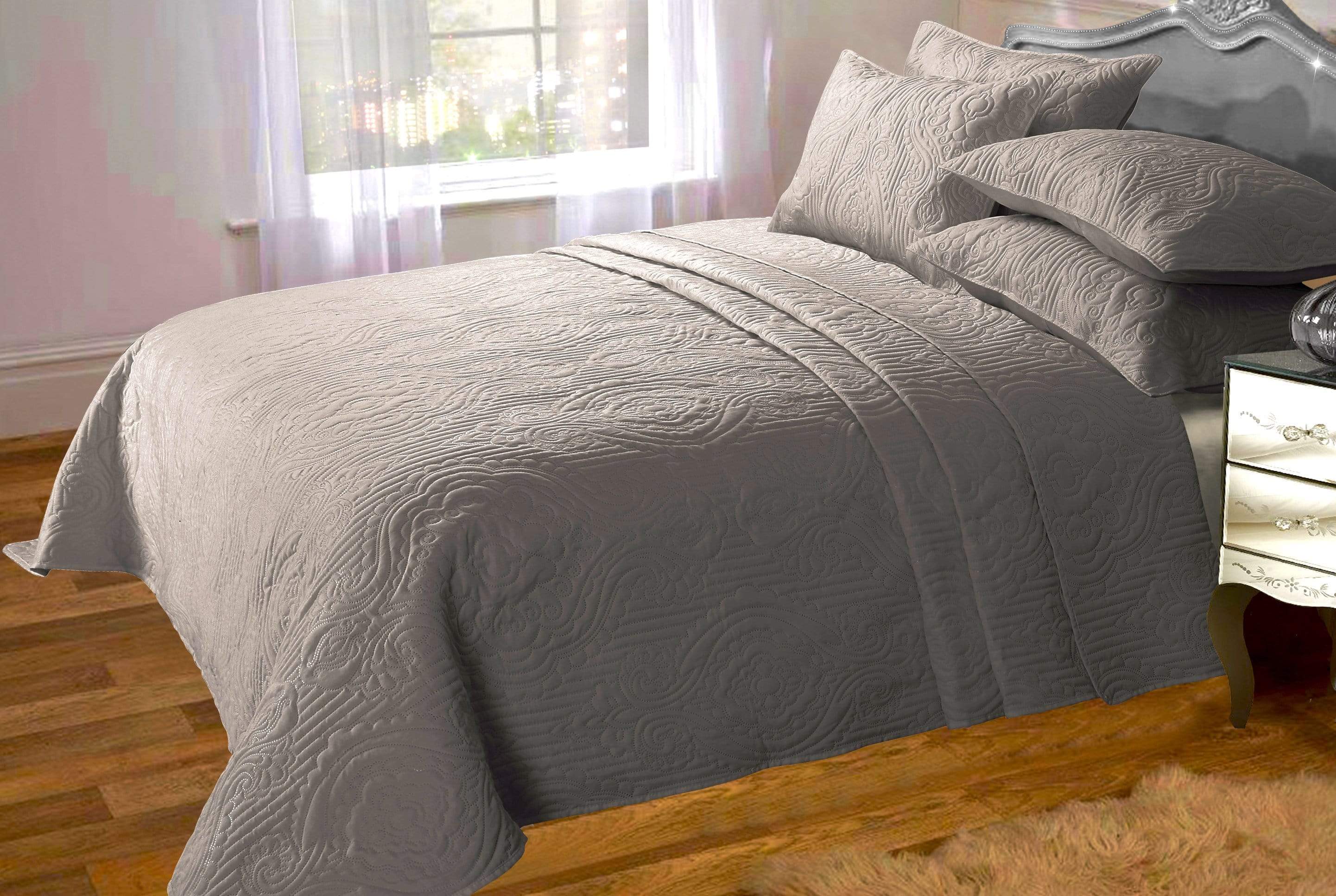 OLIVIA ROCCO Sorrento Embossed Quilted Bedspread Set – Luxury Sofa Throw