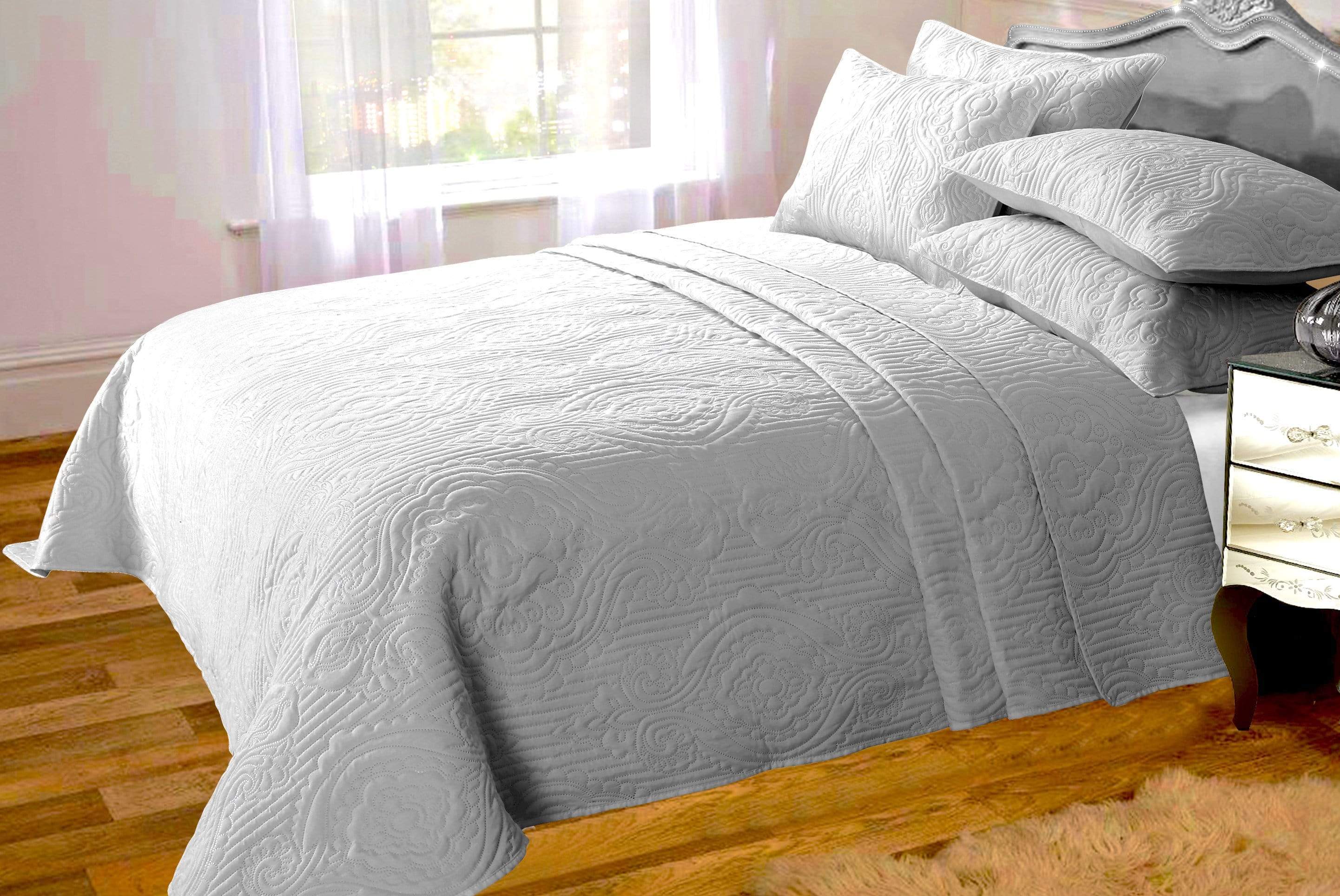 OLIVIA ROCCO Sorrento Embossed Quilted Bedspread Set – Luxury Sofa Throw
