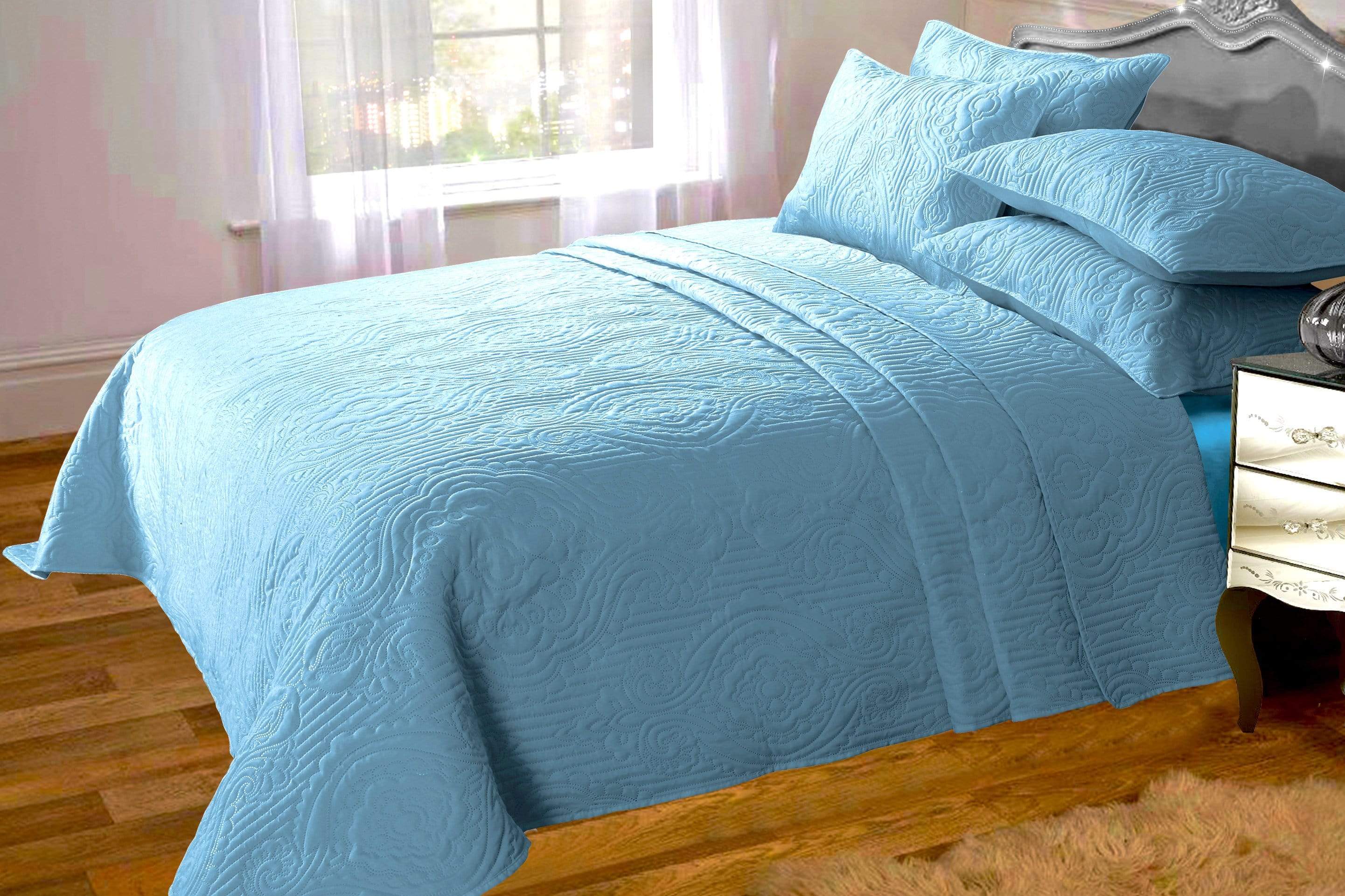 OLIVIA ROCCO Sorrento Embossed Quilted Bedspread Set – Luxury Sofa Throw