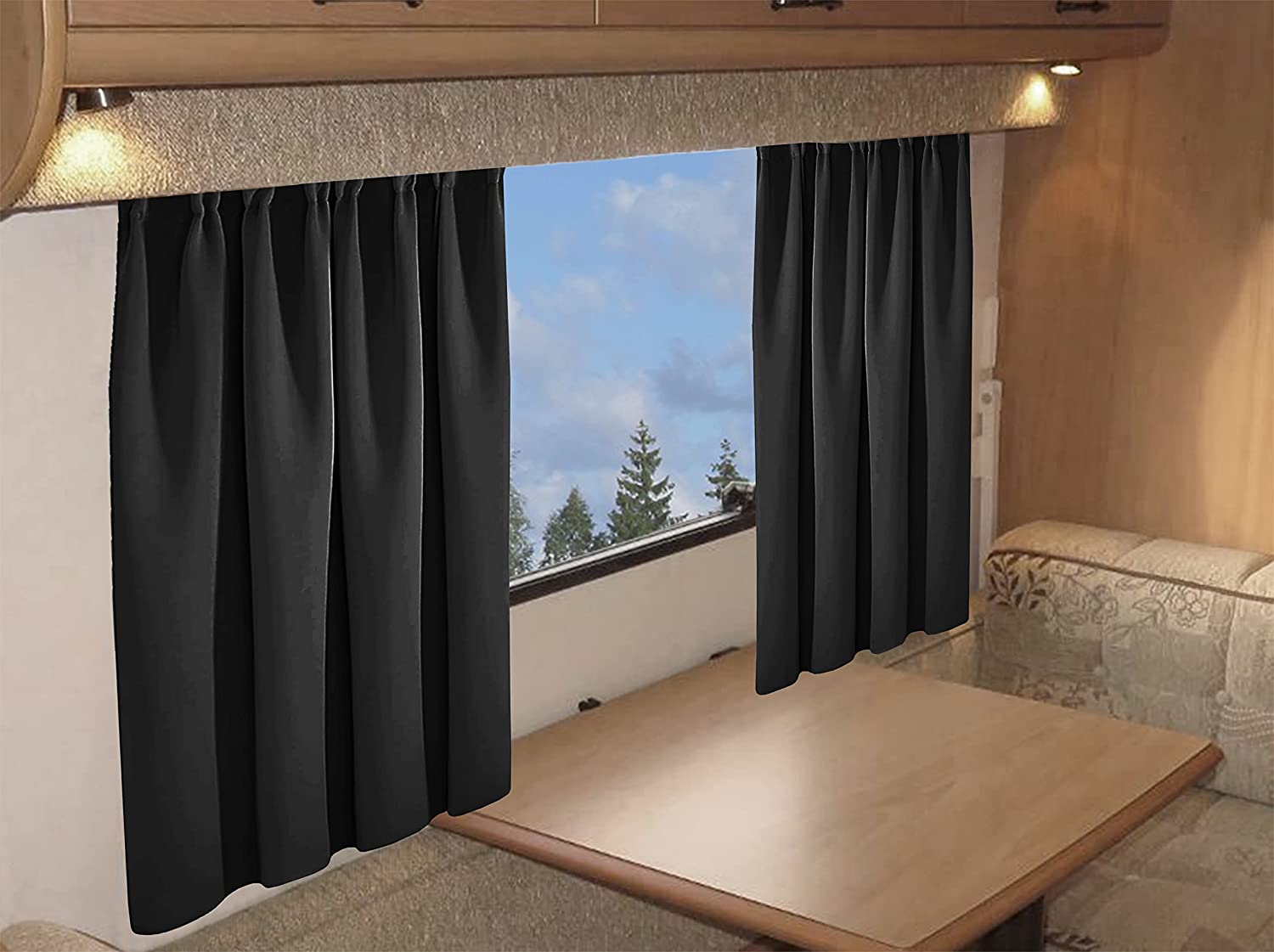 OLIVIA ROCCO Caravan Blackout Curtains – Thermal Pencil Pleat Door Panels