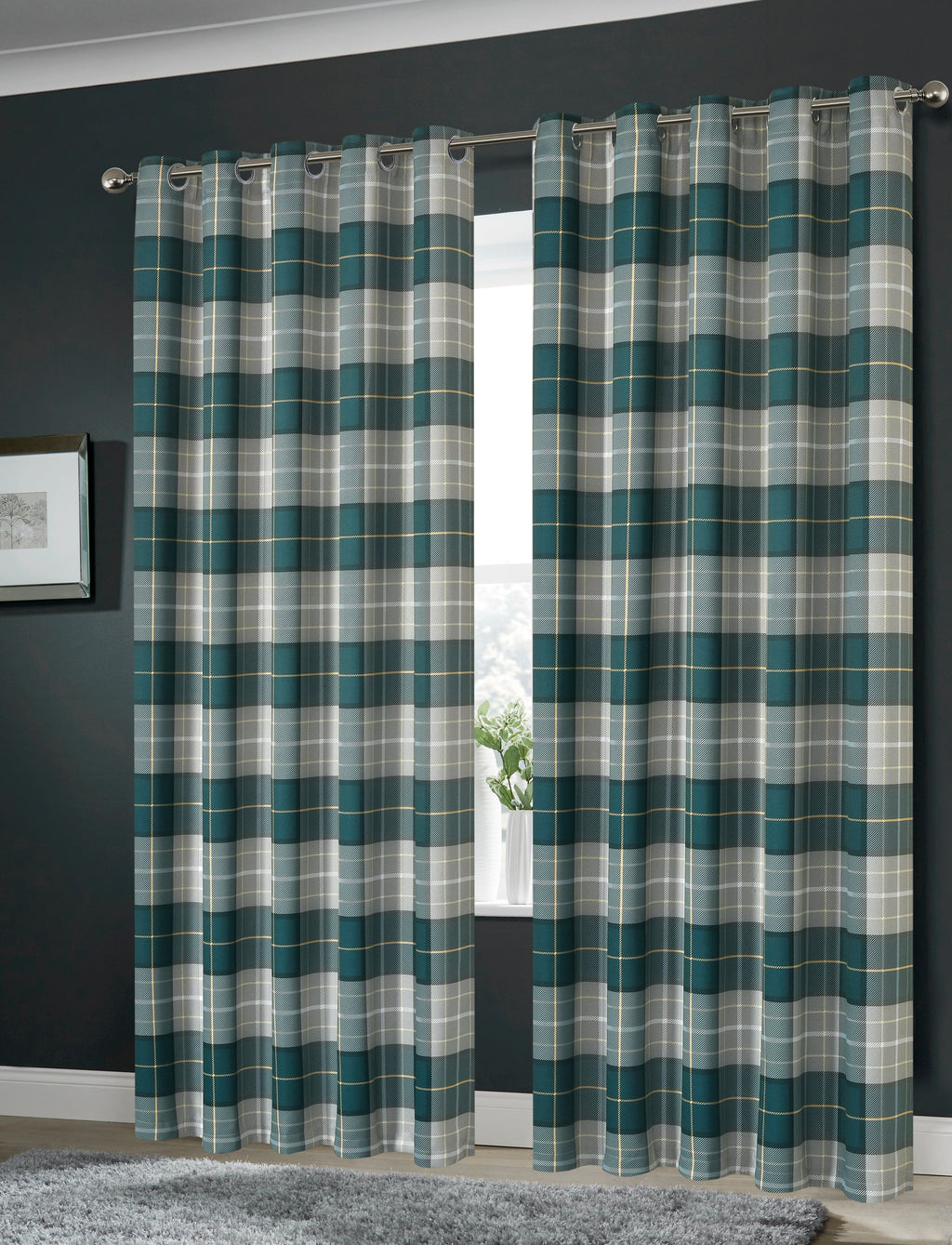 OLIVIA ROCCO Blackout Thermal Curtains – Marble Check Energy Saving Panels