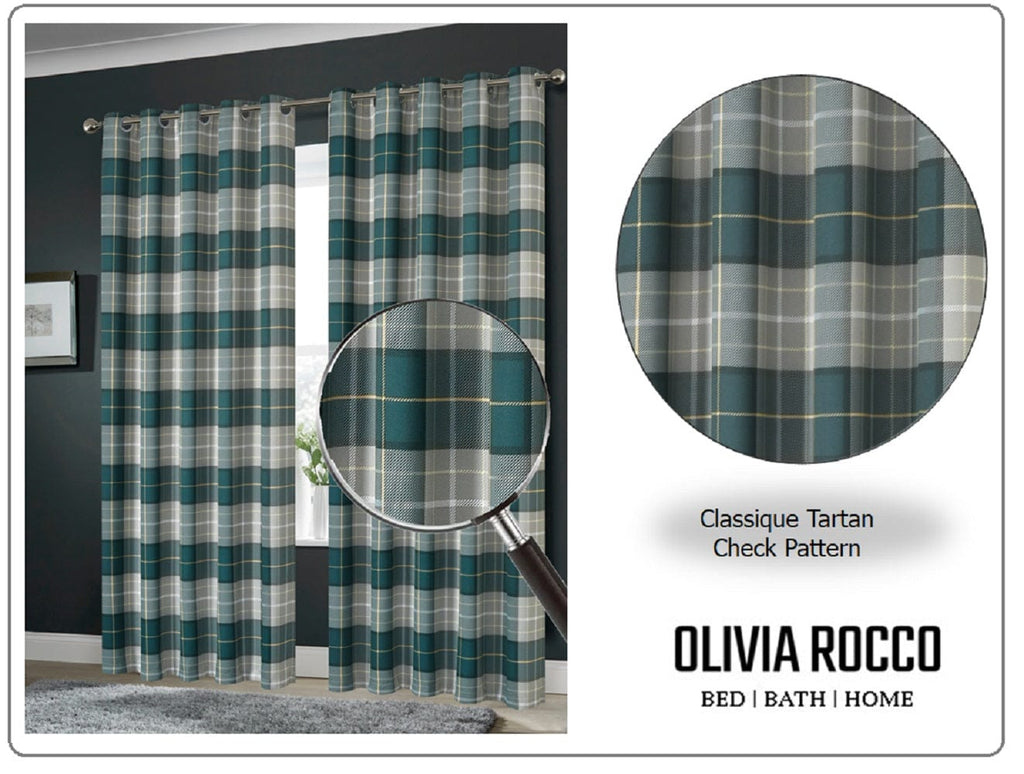 OLIVIA ROCCO Blackout Thermal Curtains – Marble Check Energy Saving Panels
