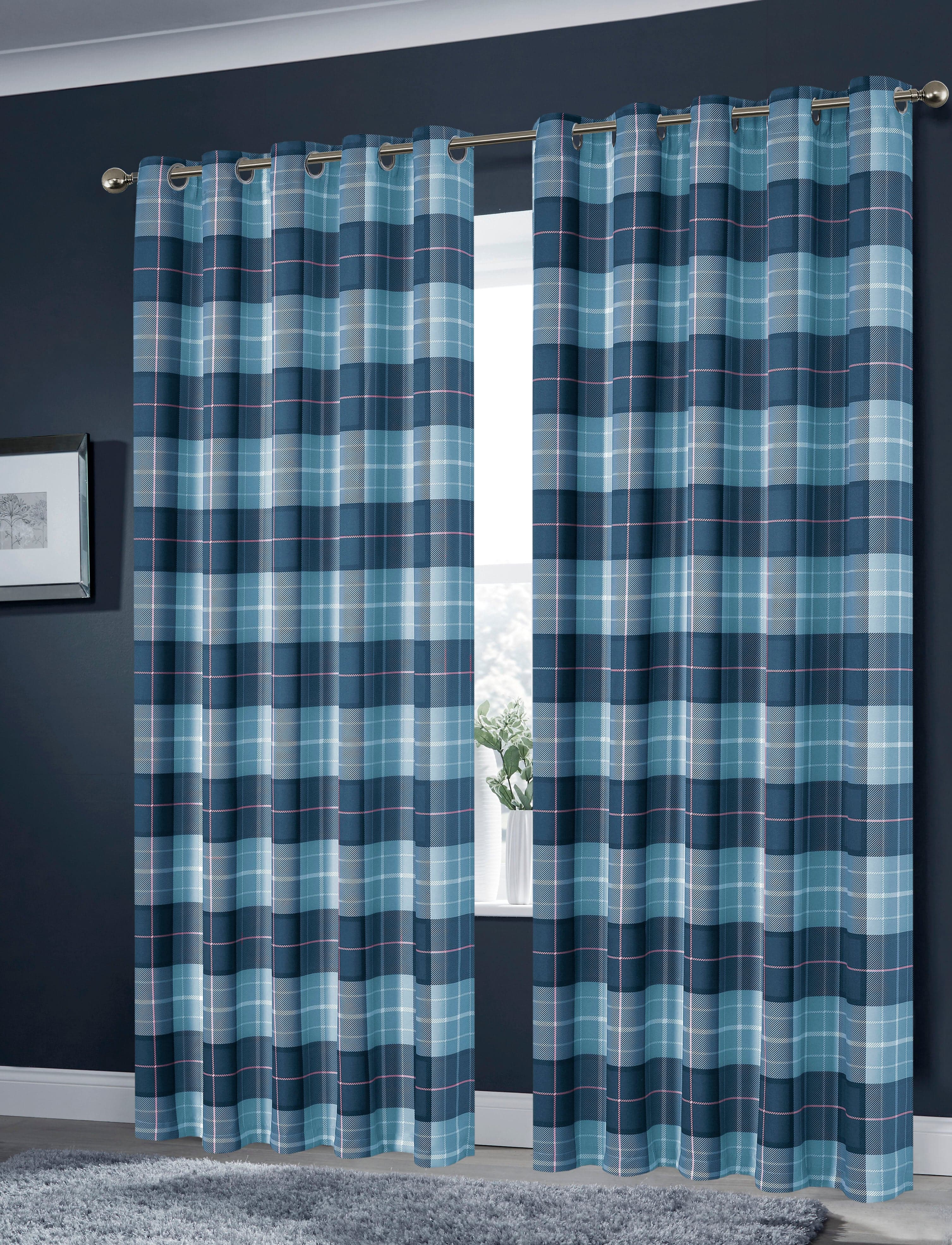 OLIVIA ROCCO Blackout Thermal Curtains – Marble Check Energy Saving Panels
