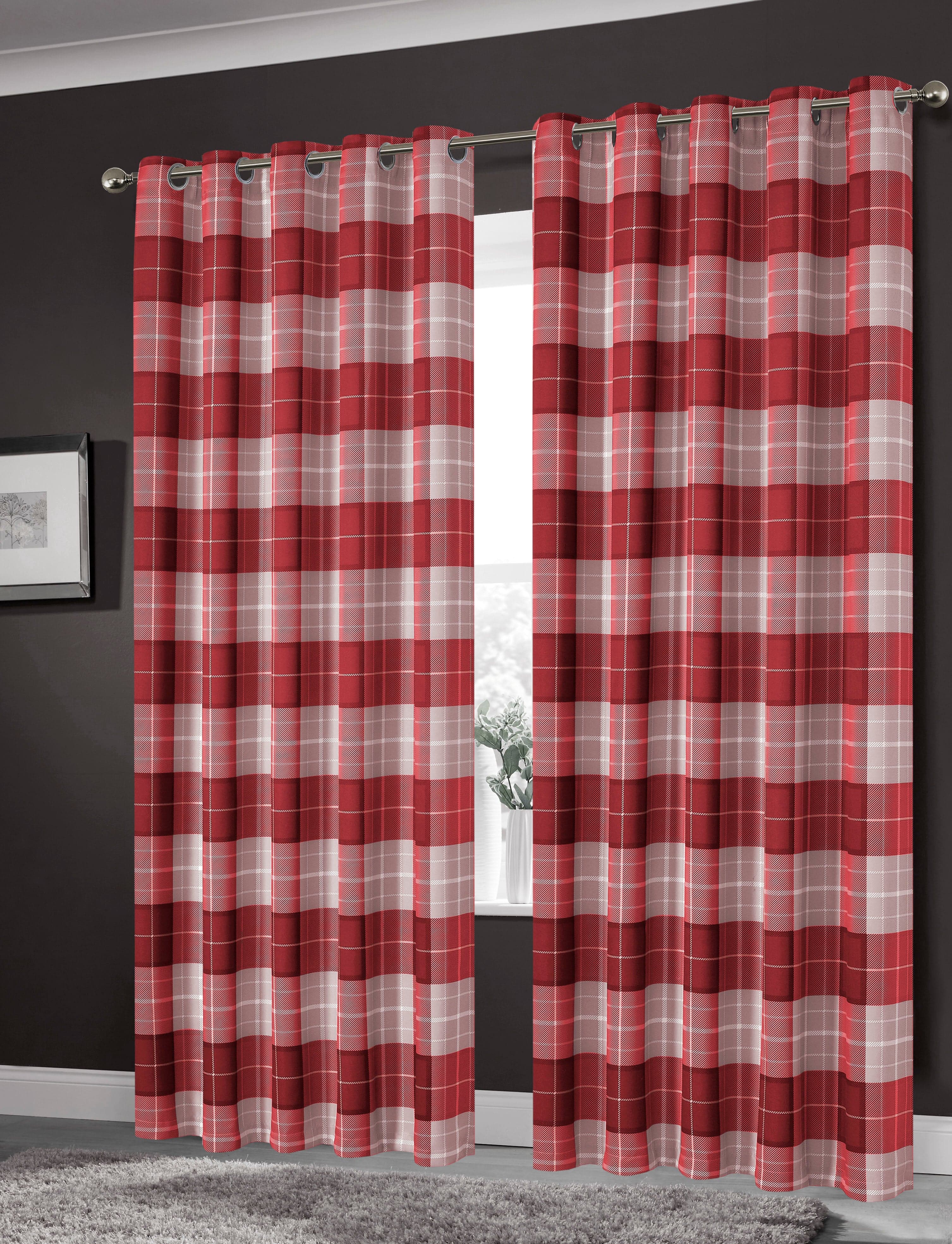 OLIVIA ROCCO Blackout Thermal Curtains – Marble Check Energy Saving Panels