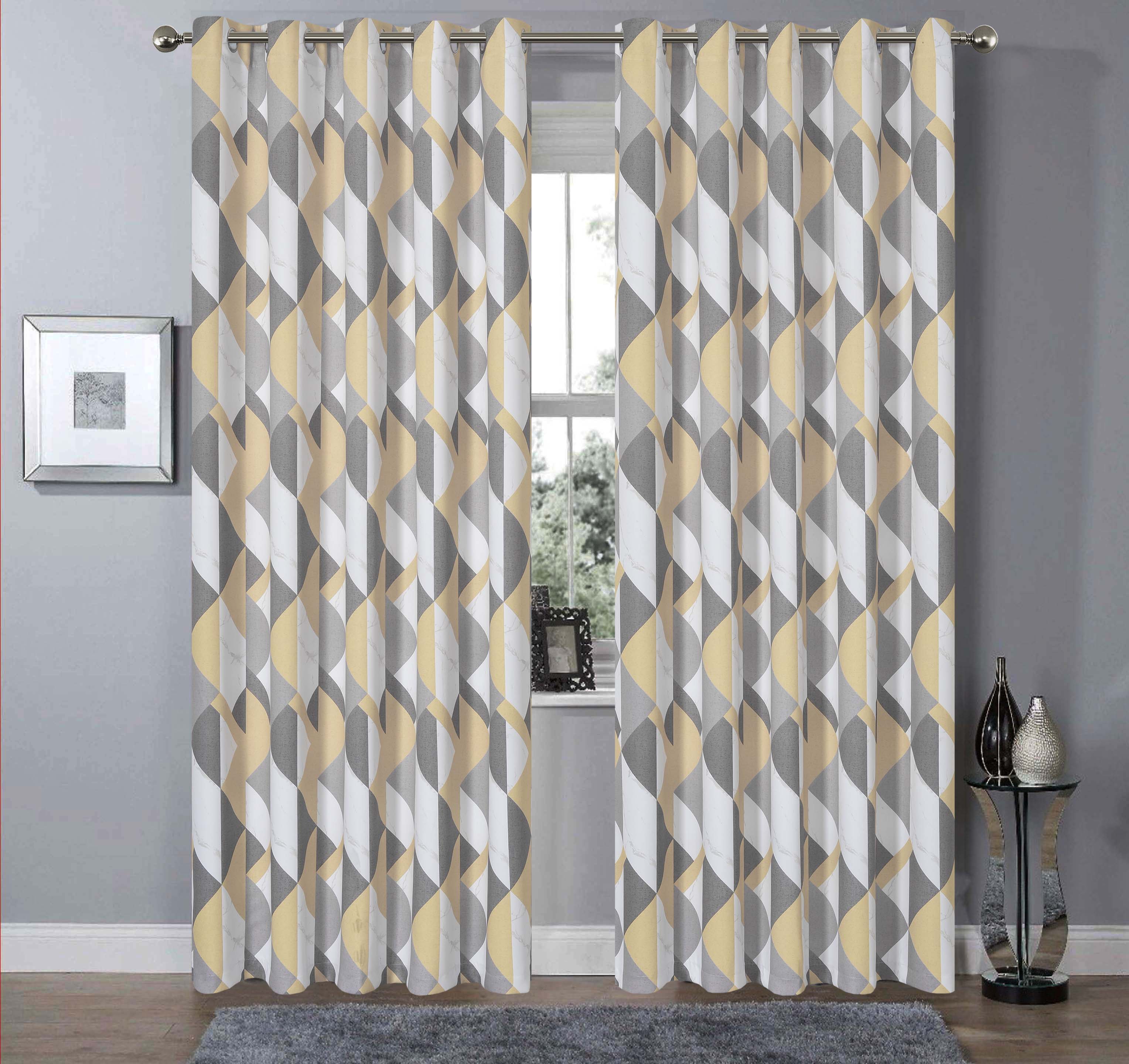 OLIVIA ROCCO Blackout Thermal Curtains – Marble Check Energy Saving Panels