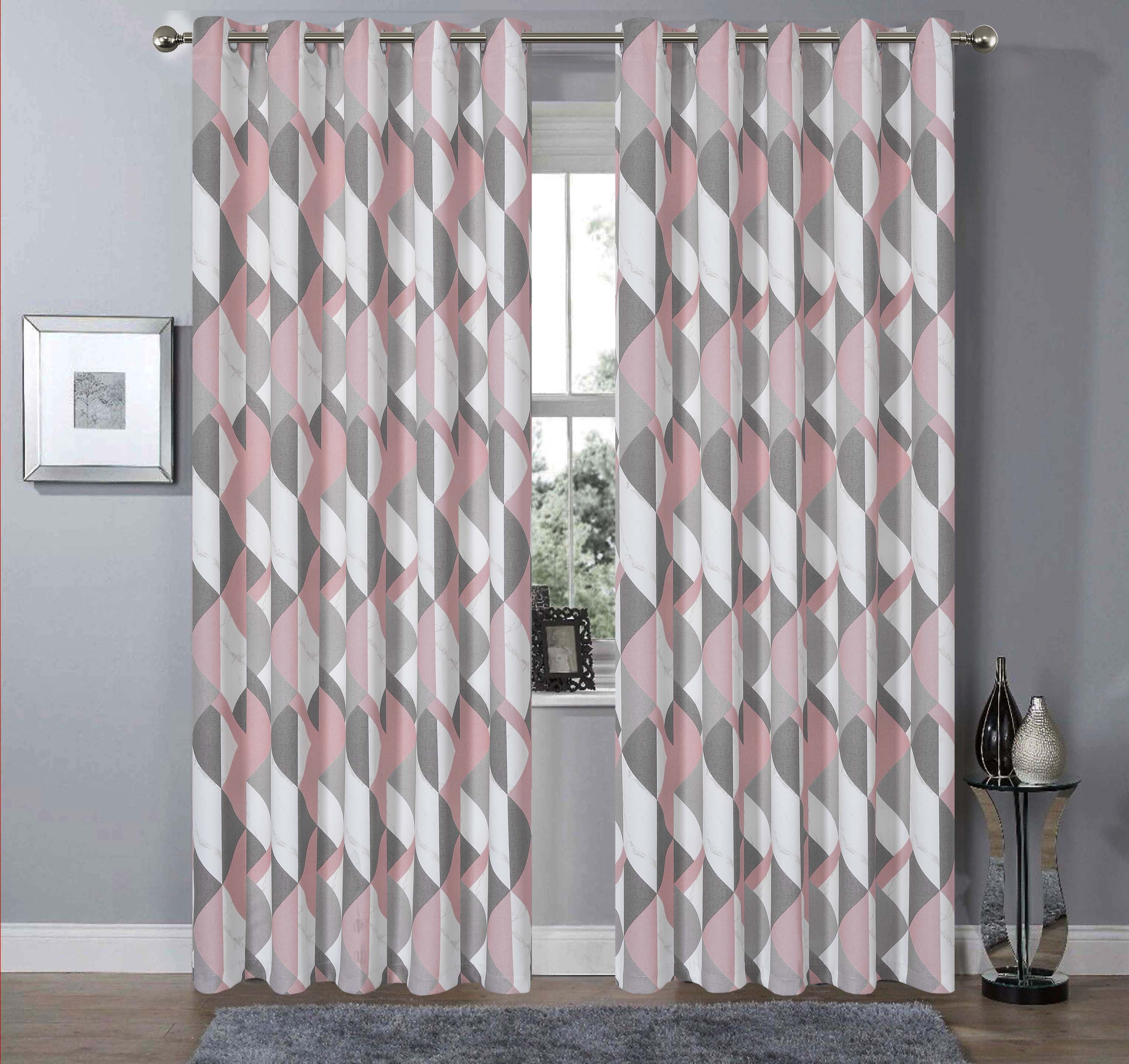 OLIVIA ROCCO Blackout Thermal Curtains – Marble Check Energy Saving Panels