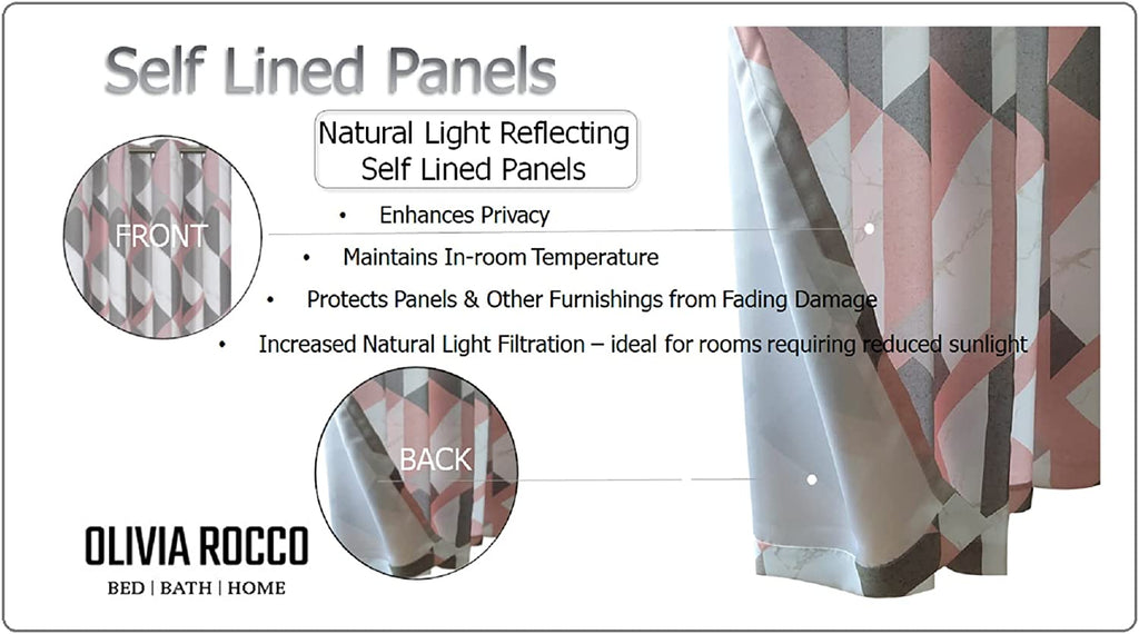 OLIVIA ROCCO Blackout Thermal Curtains – Marble Check Energy Saving Panels