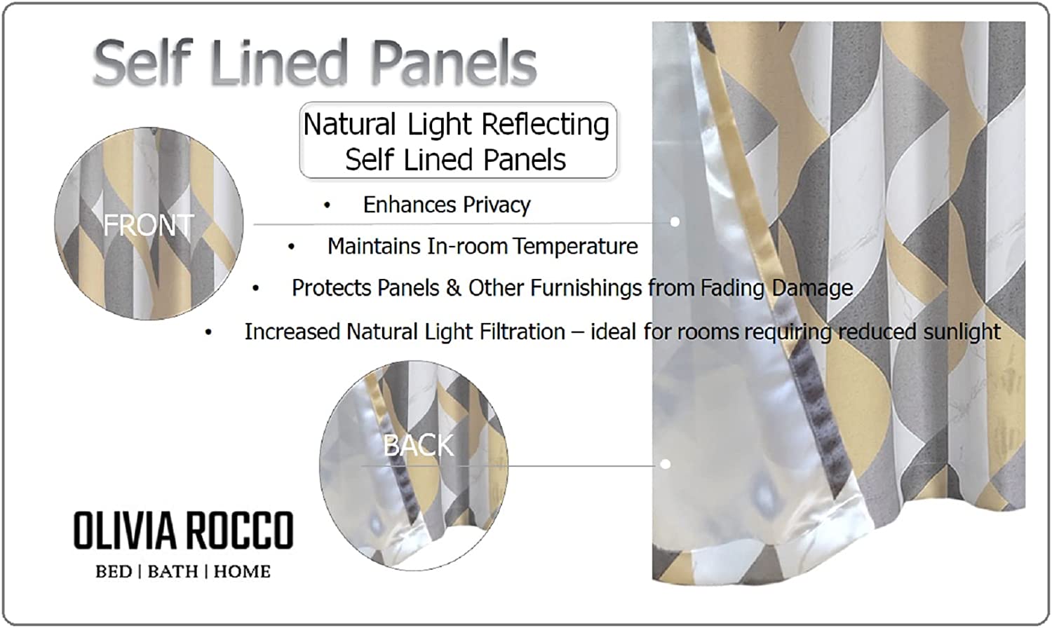 OLIVIA ROCCO Blackout Thermal Curtains – Marble Check Energy Saving Panels
